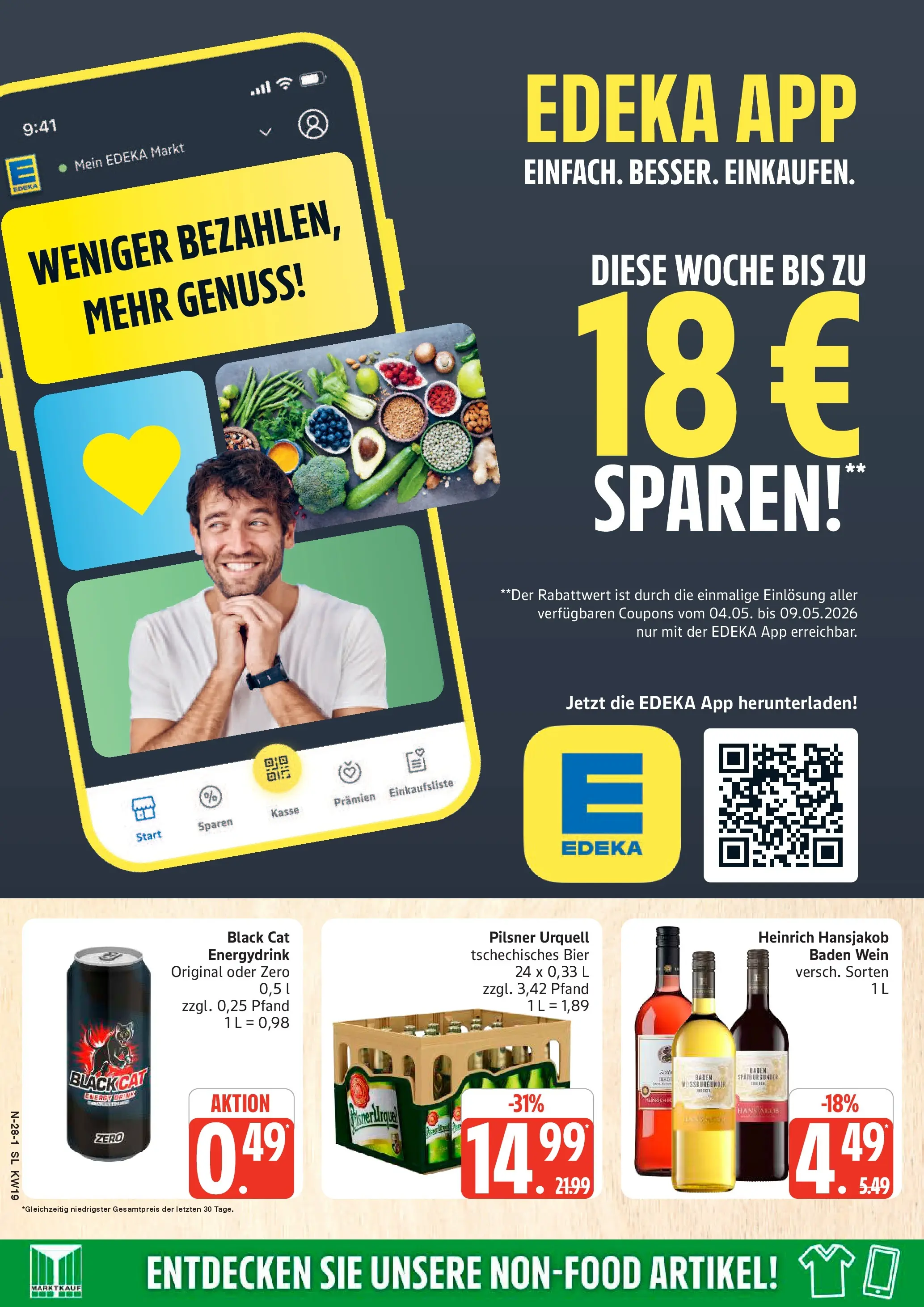 Edeka prospekt Schleswig	 (ab 04.05.2026) » Angebote Online | Seite: 32 | Produkte: Energy, Bier, Pilsner urquell, Wein