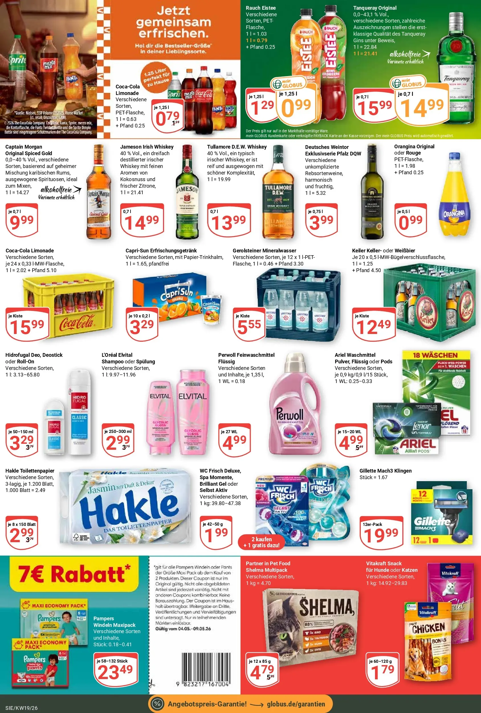 Globus Prospekt Siegen	 (ab 04.05.2026) » Angebote online | Seite: 9 | Produkte: Shampoo, Mineralwasser, Whiskey, Toilettenpapier