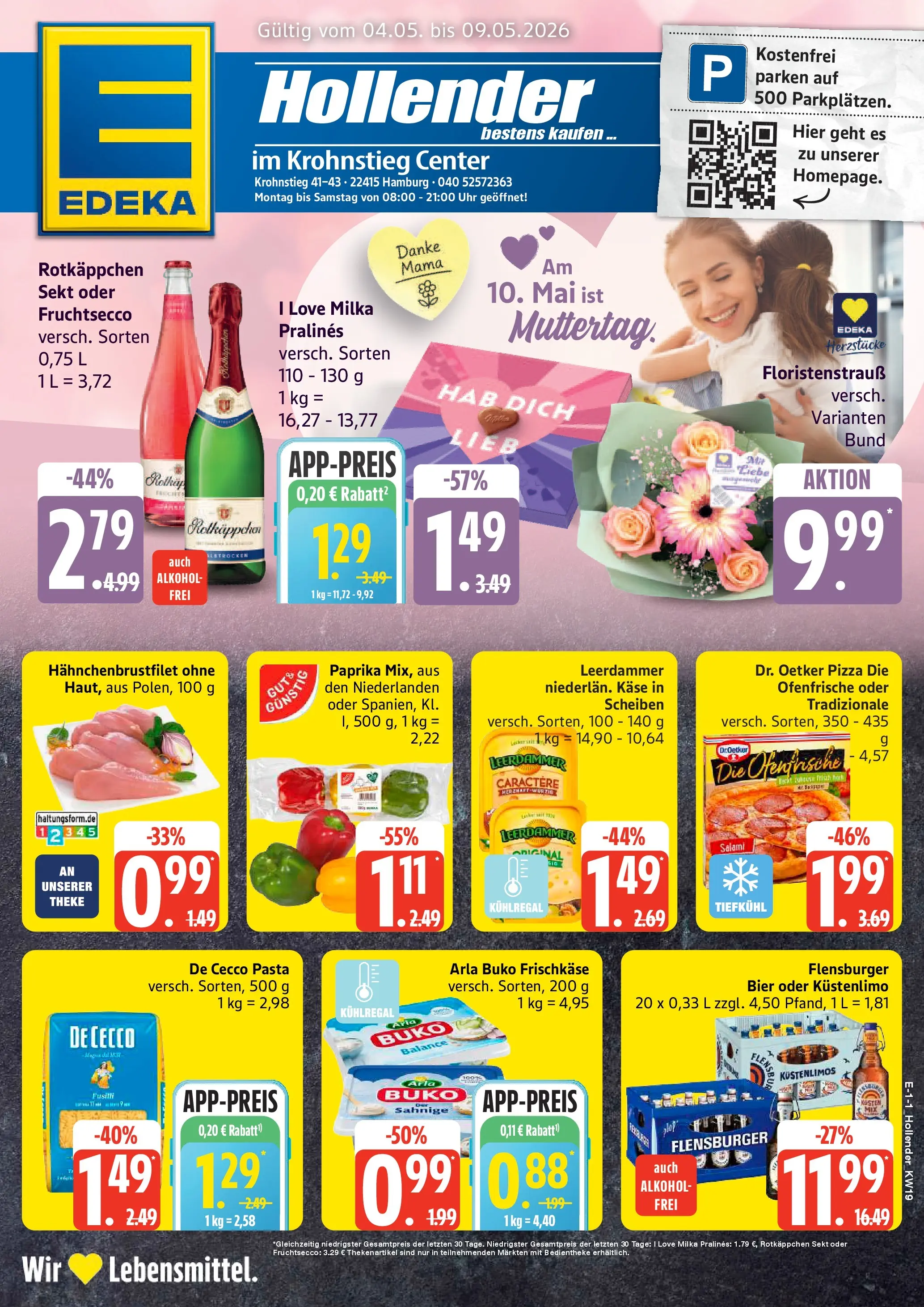 Edeka prospekt Hamburg	 (ab 04.05.2026) » Angebote Online | Seite: 1 | Produkte: Theke, Milka, Ofenfrische, Leerdammer