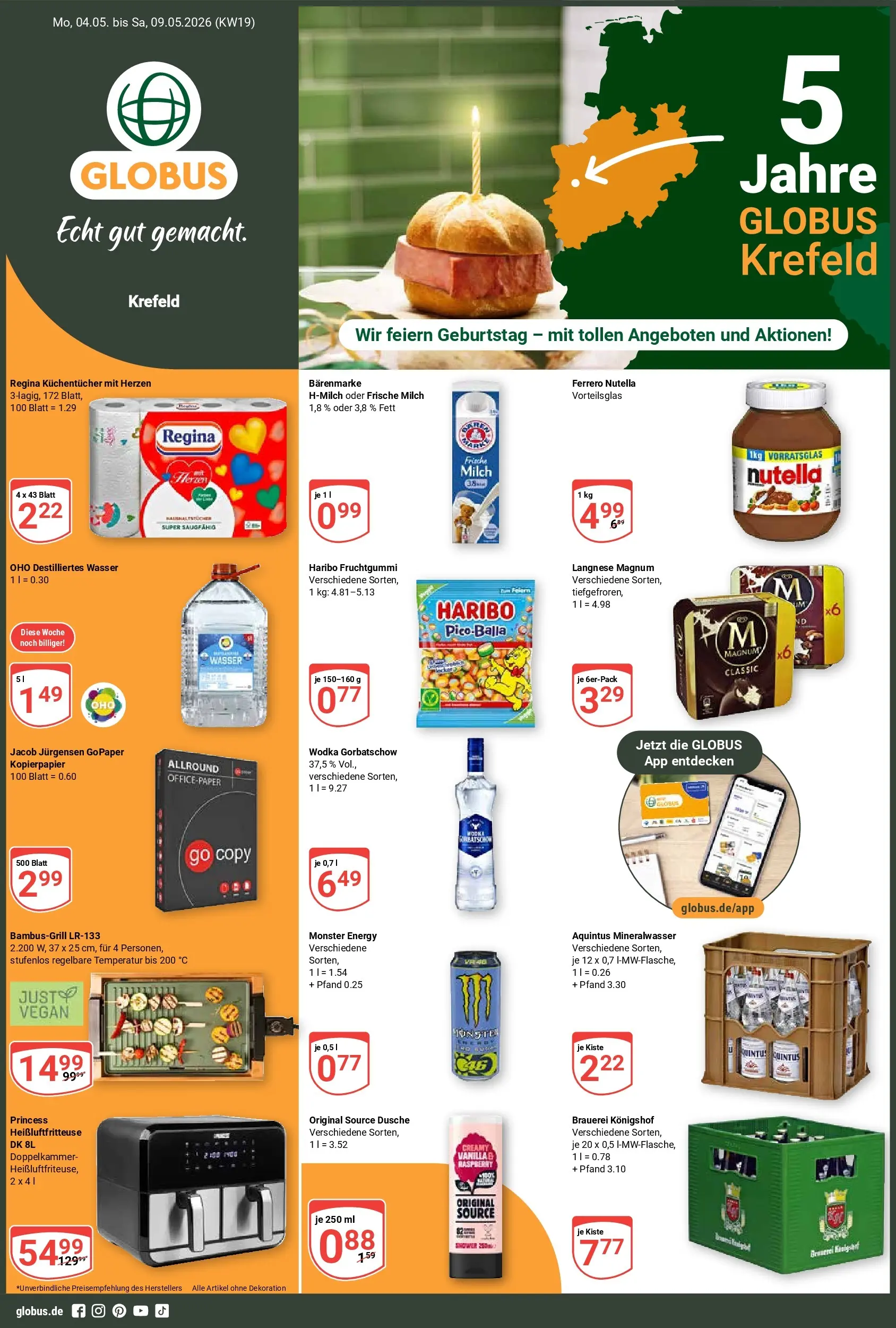 Globus Prospekt Krefeld	 (ab 03.05.2026) » Angebote online | Seite: 1 | Produkte: Haribo, Mineralwasser, Monster, Wodka gorbatschow