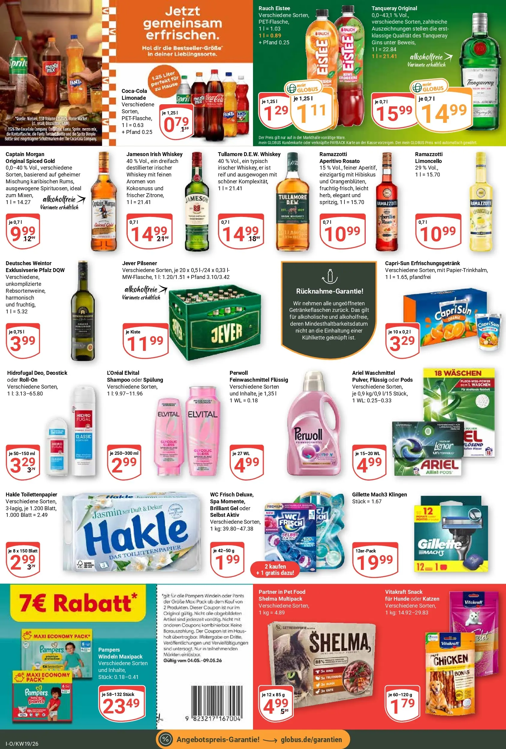 Globus Prospekt Idar-Oberstein	 (ab 04.05.2026) » Angebote online | Seite: 3 | Produkte: Cola, Pampers, Limoncello, Ramazzotti