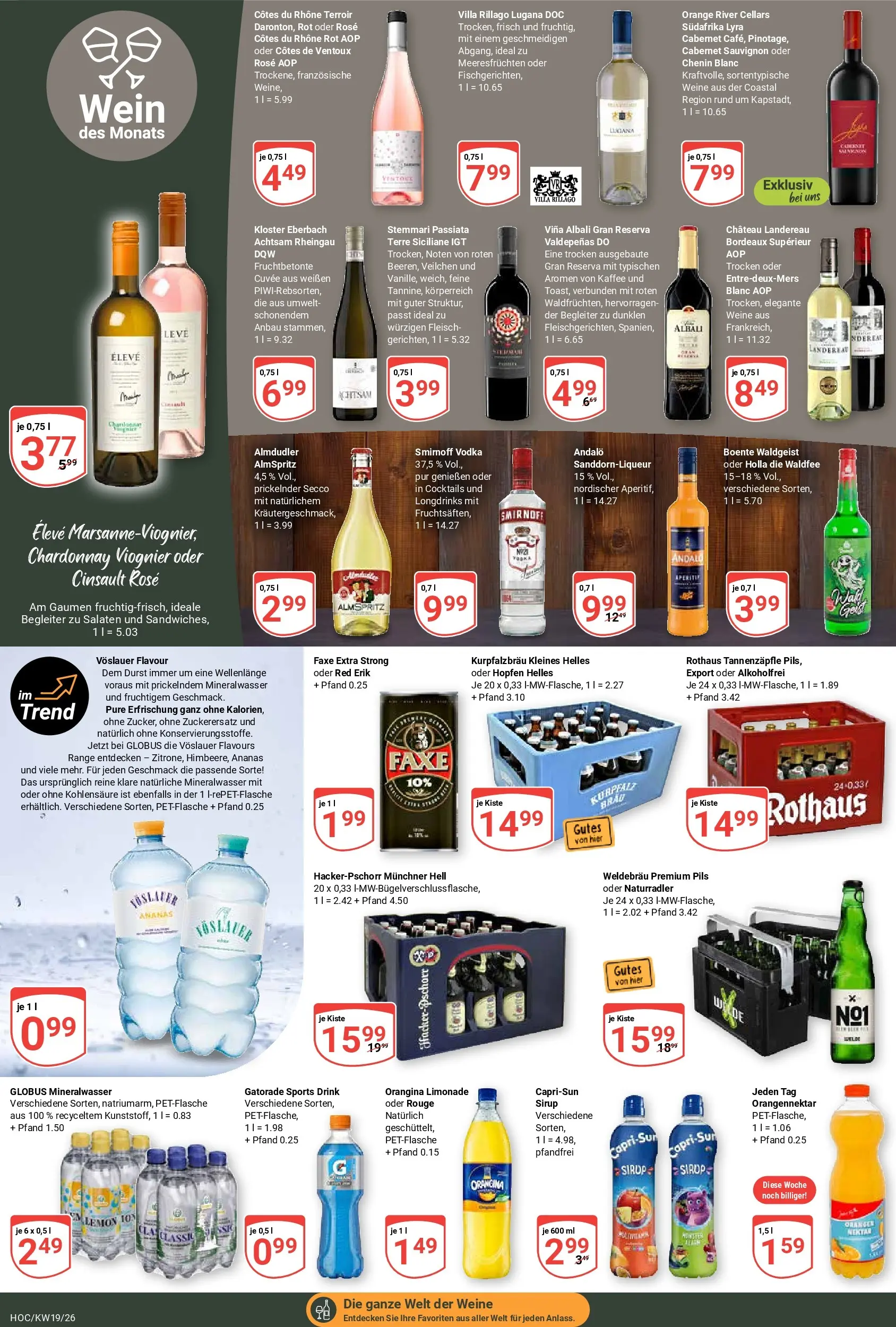 Globus Prospekt Hockenheim	 (ab 04.05.2026) » Angebote online | Seite: 19 | Produkte: Ananas, Rouge, Smirnoff, Wein