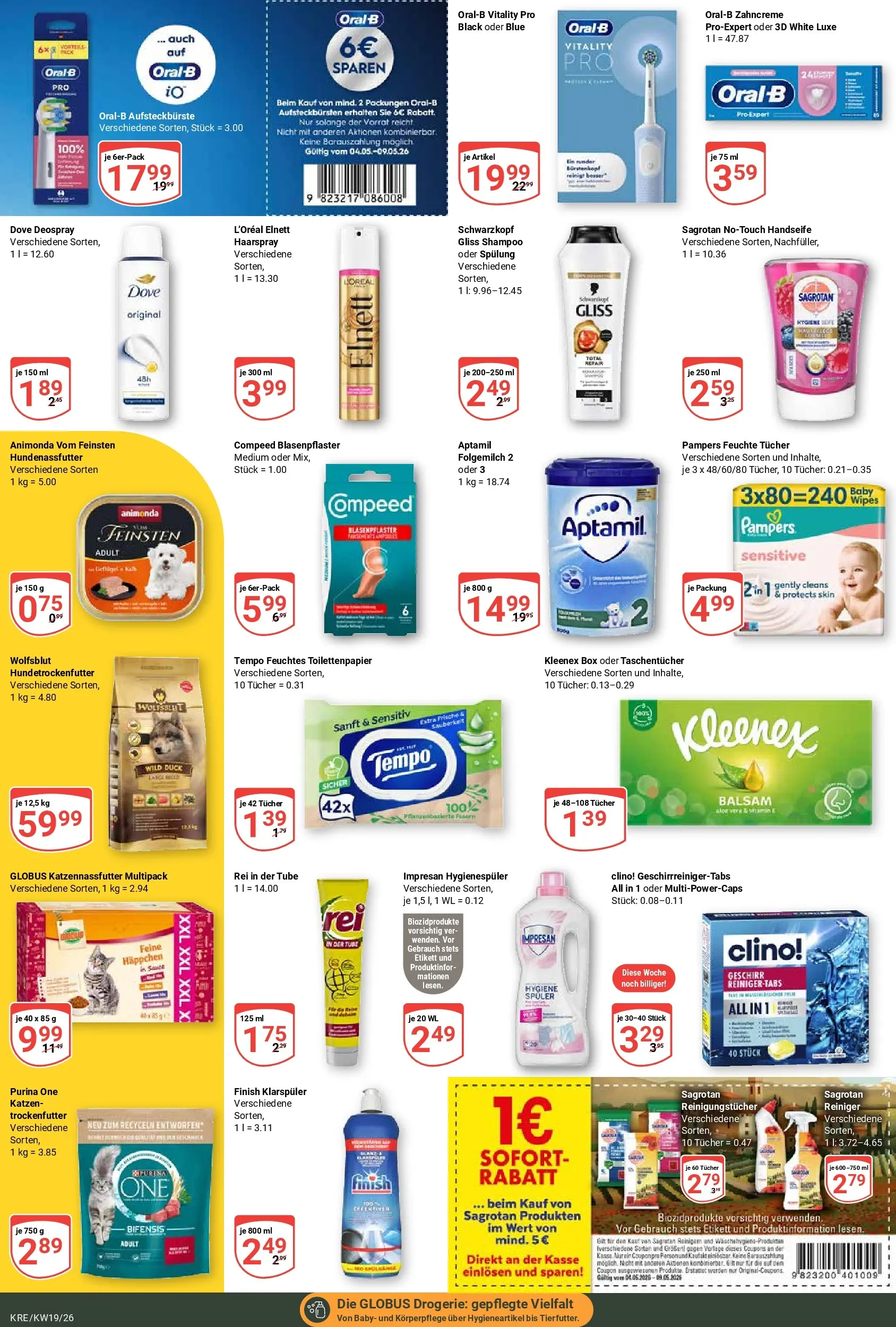 Globus Prospekt Krefeld	 (ab 03.05.2026) » Angebote online | Seite: 22 | Produkte: Purina one, Pampers, Spülung, Reinigungstücher