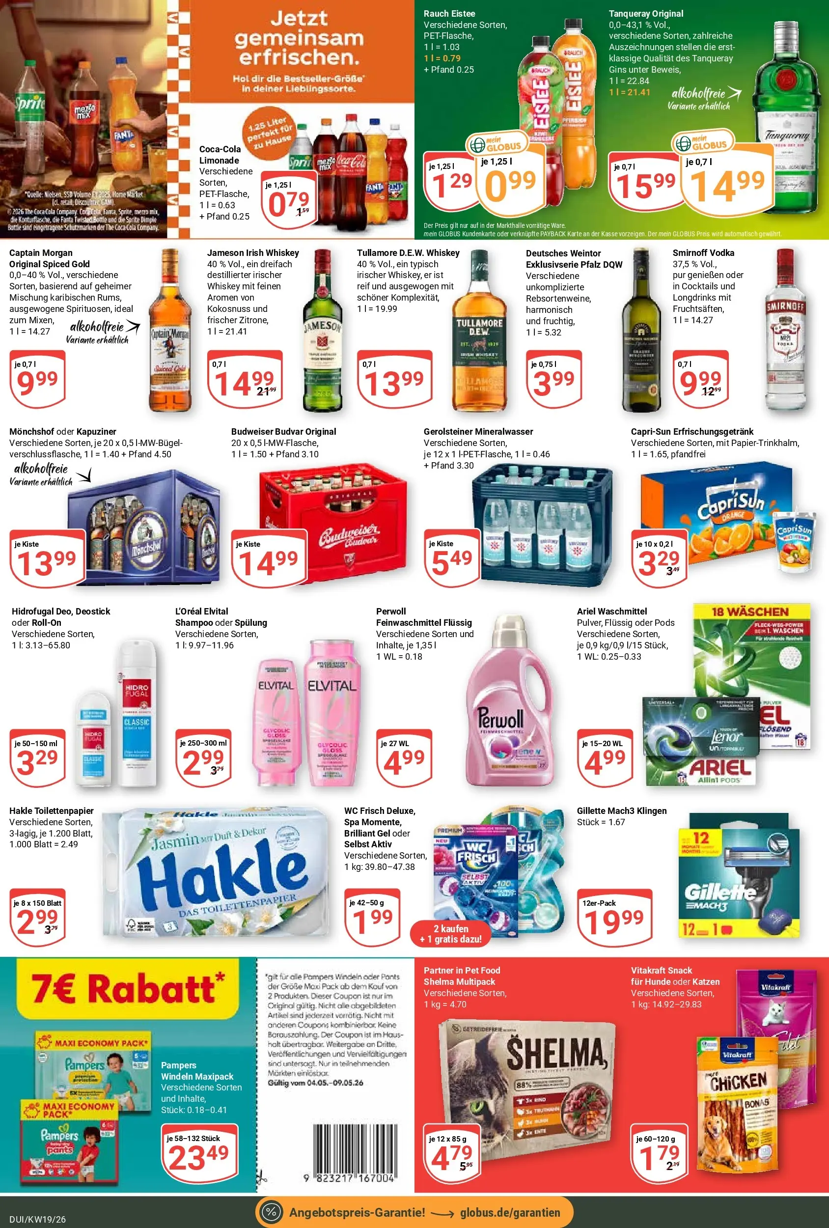 Globus Prospekt Duisburg	 (ab 04.05.2026) » Angebote online | Seite: 4 | Produkte: Sprite, Captain morgan, Vodka, Whiskey