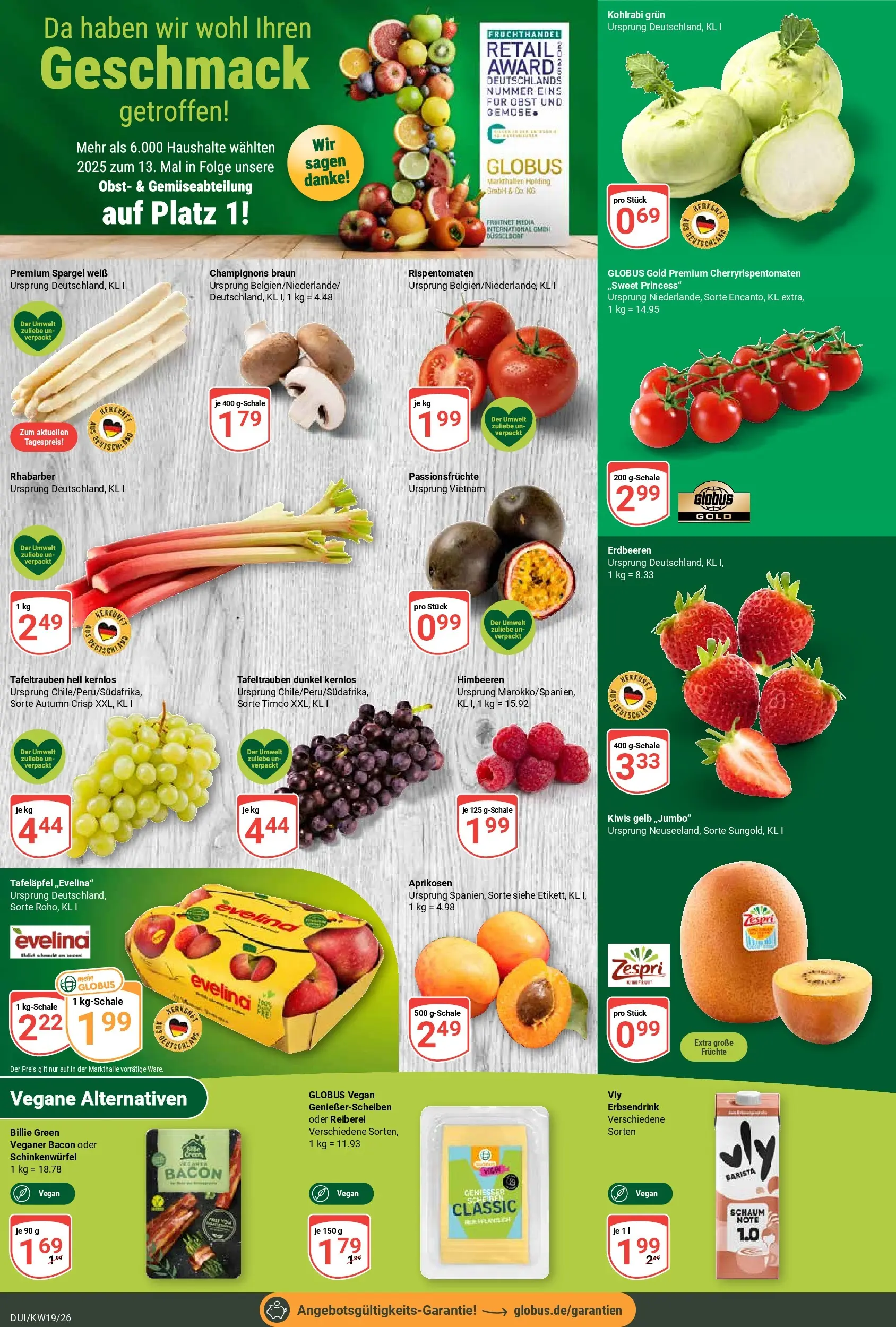 Globus Prospekt Duisburg	 (ab 04.05.2026) » Angebote online | Seite: 6 | Produkte: Himbeeren, Kohlrabi, Spargel, Champignons