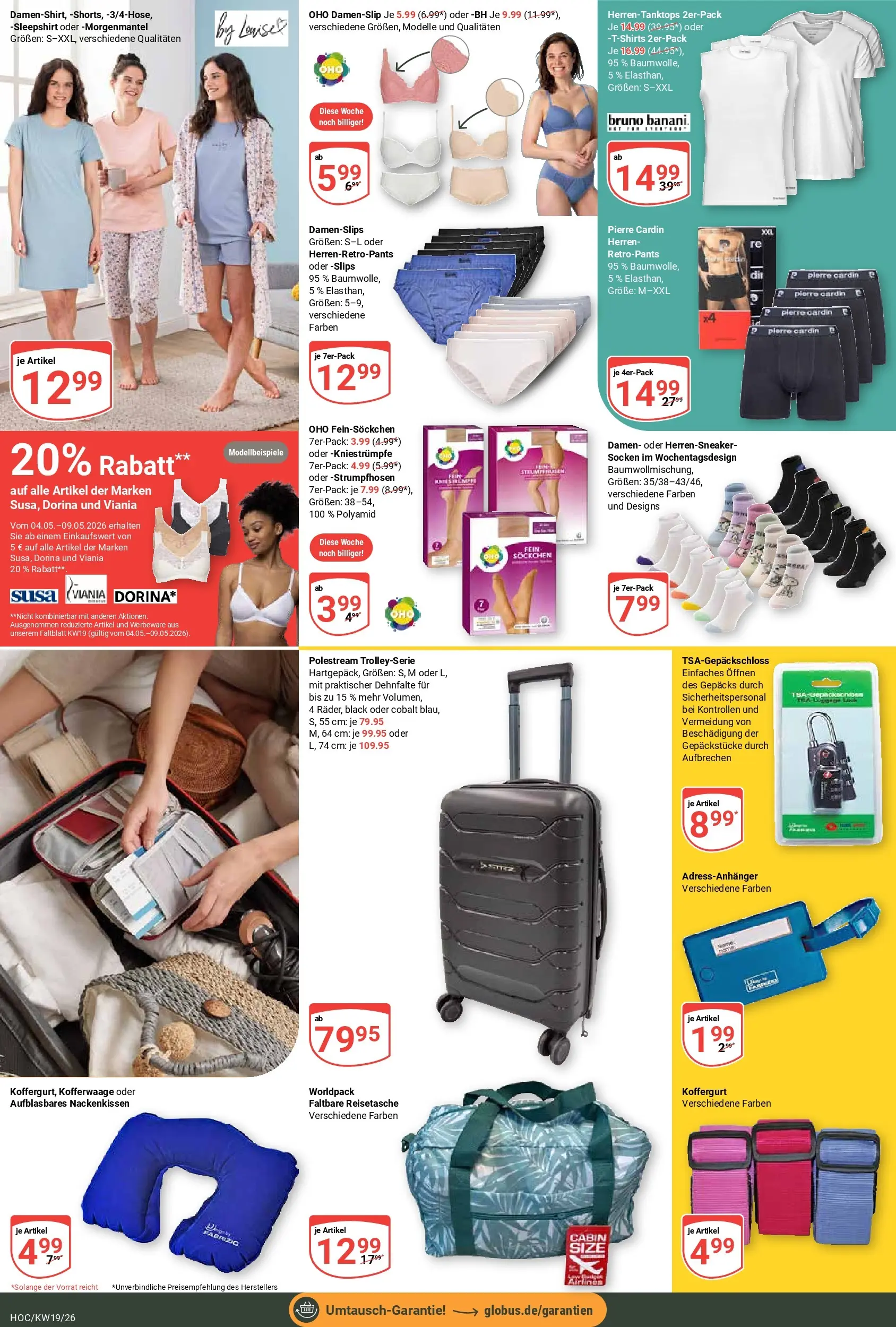 Globus Prospekt Hockenheim	 (ab 04.05.2026) » Angebote online | Seite: 26 | Produkte: Kniestrümpfe, BH, Socken, Reisetasche