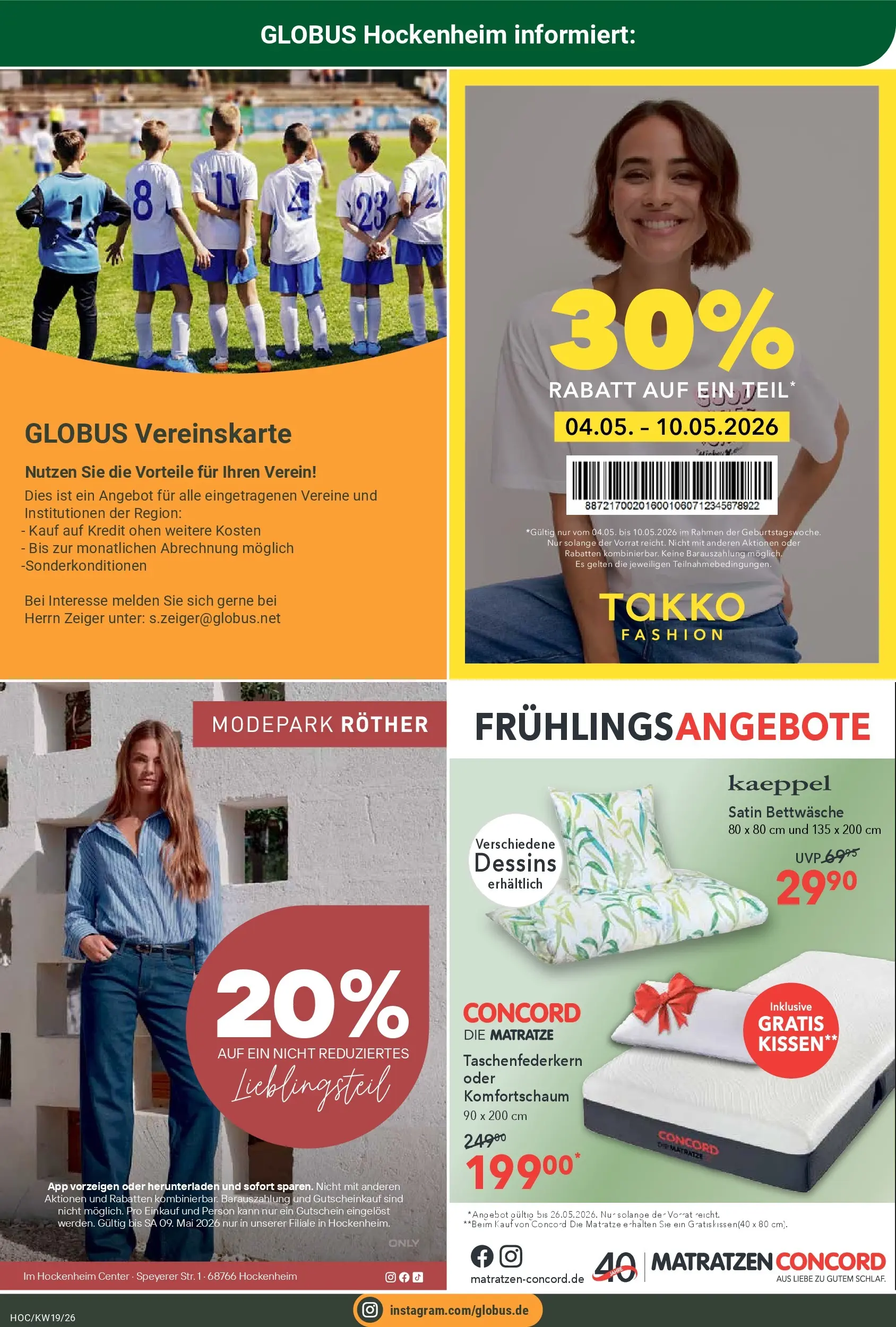 Globus Prospekt Hockenheim	 (ab 04.05.2026) » Angebote online | Seite: 27 | Produkte: Matratze, Kissen, Bettwäsche