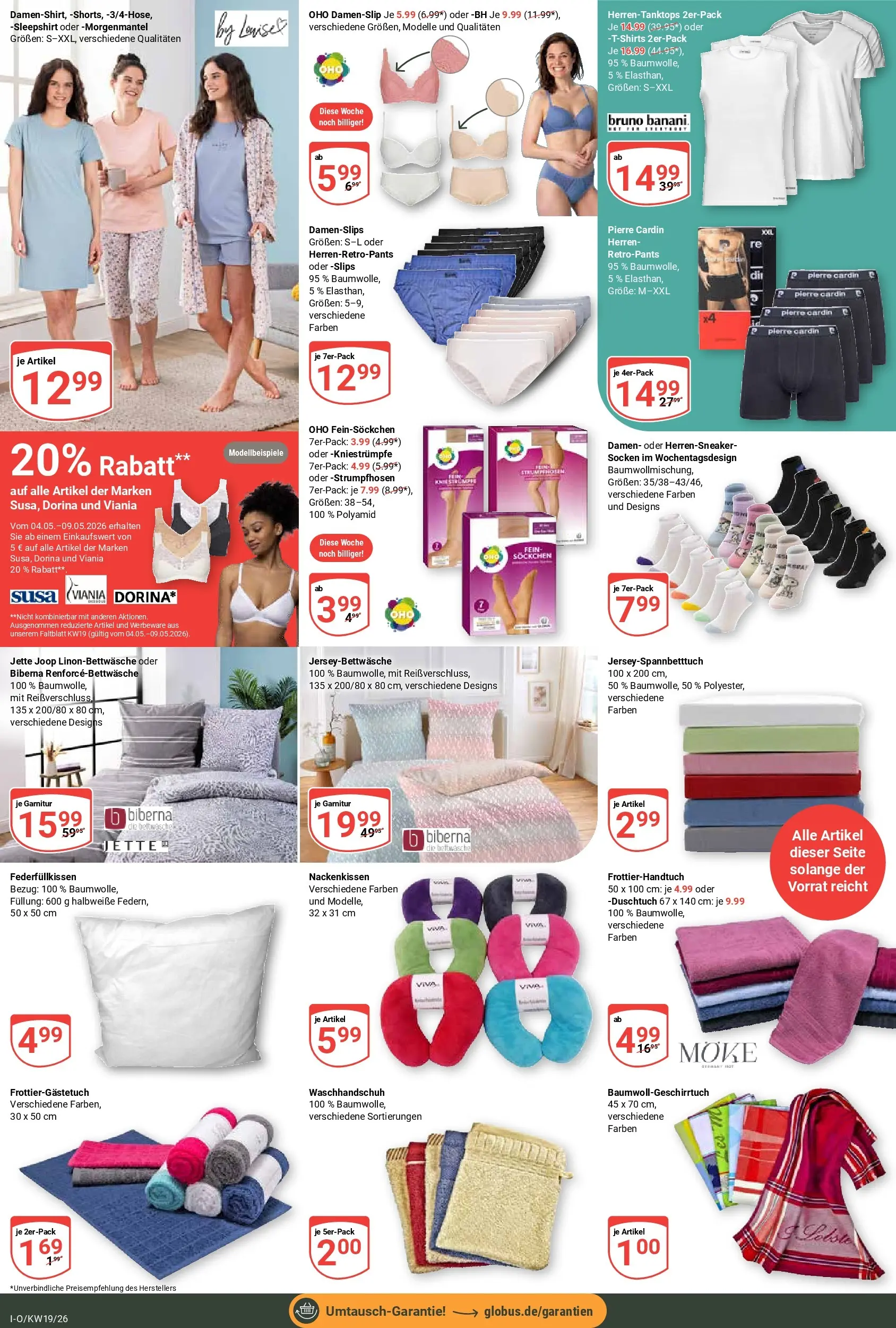 Globus Prospekt Idar-Oberstein	 (ab 04.05.2026) » Angebote online | Seite: 27 | Produkte: Kniestrümpfe, Bettwäsche, BH, Socken