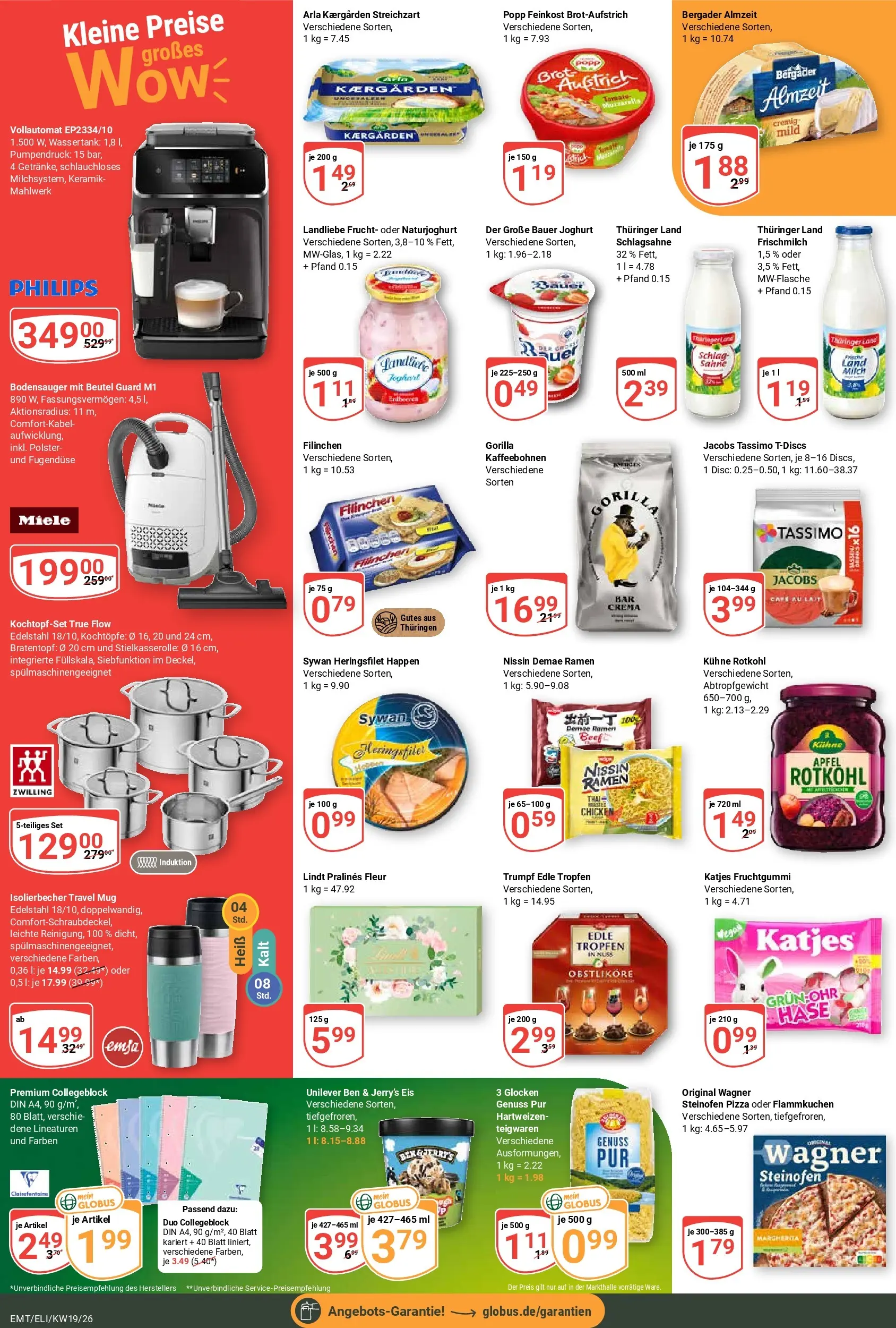 Globus Prospekt Mittelhausen	 (ab 04.05.2026) » Angebote online | Seite: 4 | Produkte: Miele, Milch, Pizza, Eis