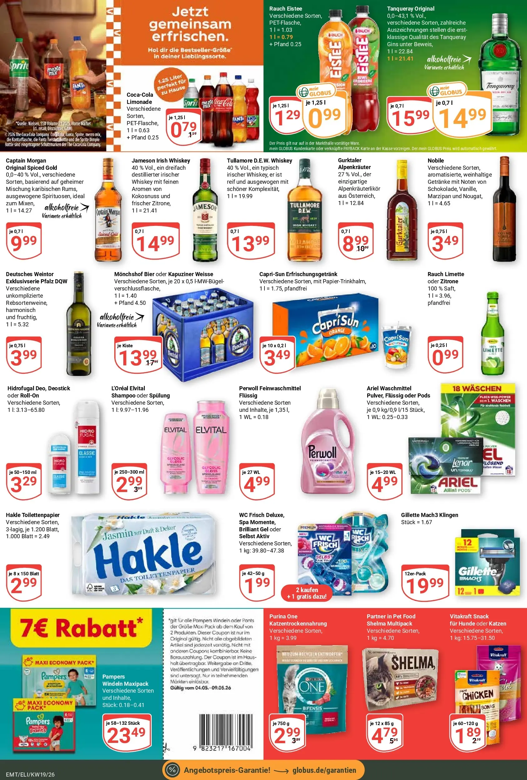 Globus Prospekt Mittelhausen	 (ab 04.05.2026) » Angebote online | Seite: 6 | Produkte: Coca cola, Ariel, Perwoll, Waschmittel