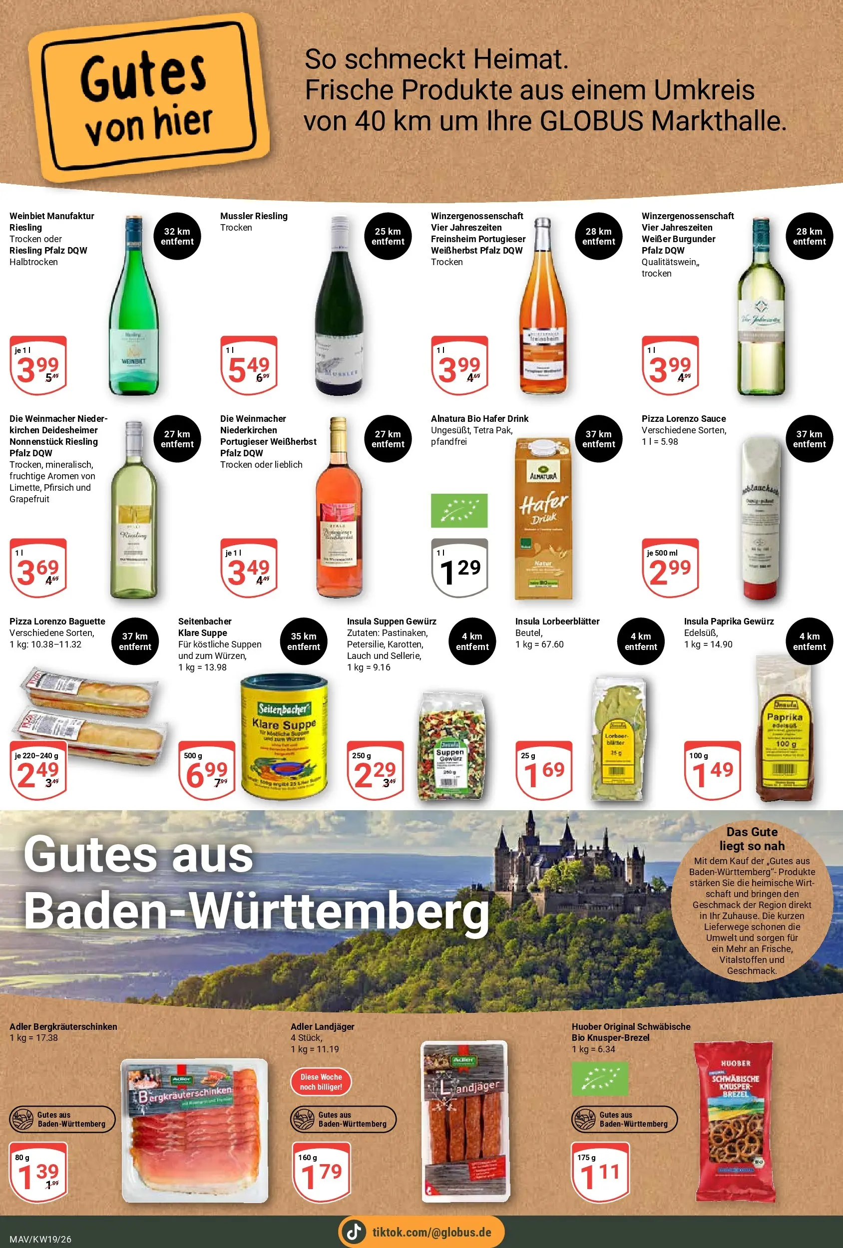 Globus Prospekt Mannheim	 (ab 04.05.2026) » Angebote online | Seite: 16 | Produkte: Baguette, Grapefruit, Pfirsich, Pizza