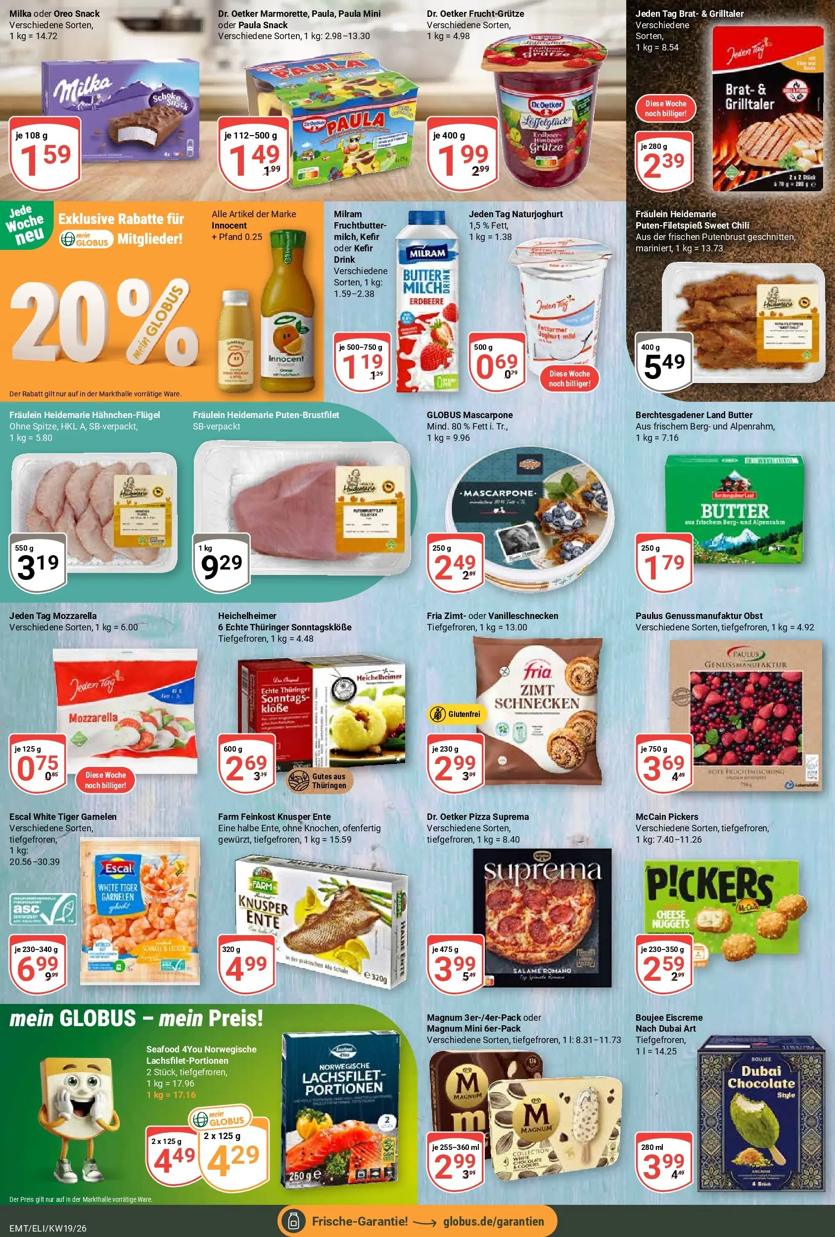 Globus Prospekt Mittelhausen	 (ab 04.05.2026) » Angebote online | Seite: 13 | Produkte: Garnelen, Obst, Milram, Pizza