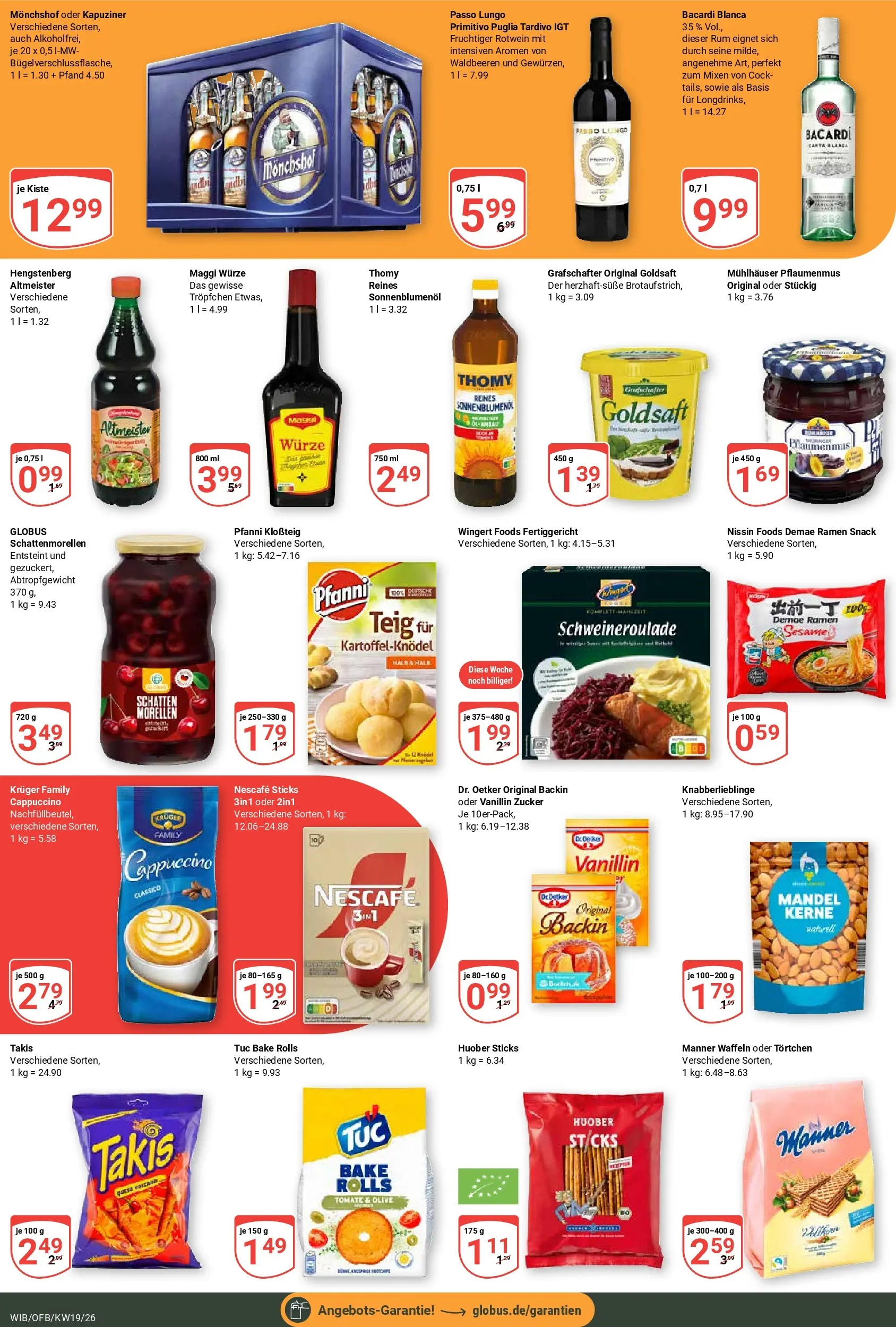 Globus Prospekt Wiesbaden-Nordenstadt	 (ab 04.05.2026) » Angebote online | Seite: 5 | Produkte: Monchshof, Nescafe, Rum, Zucker