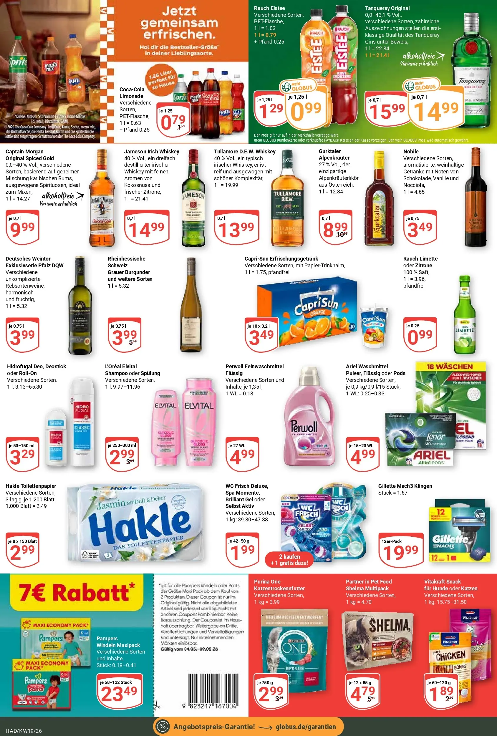 Globus Prospekt Halle (saale)	 (ab 04.05.2026) » Angebote online | Seite: 6 | Produkte: Cola, Limonade, Wc frisch, Captain morgan
