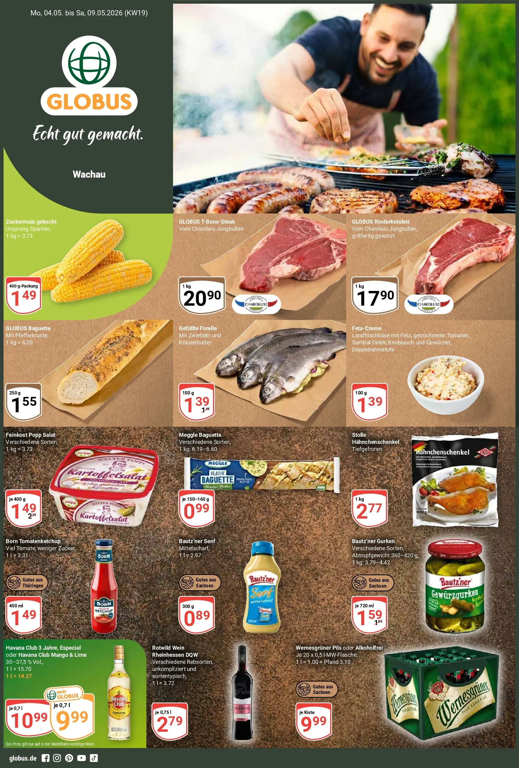 Globus Prospekt Markkleeberg	 (ab 03.05.2026) » Angebote online | Seite: 1 | Produkte: Baguette, Zwiebeln, Zucker, Wein