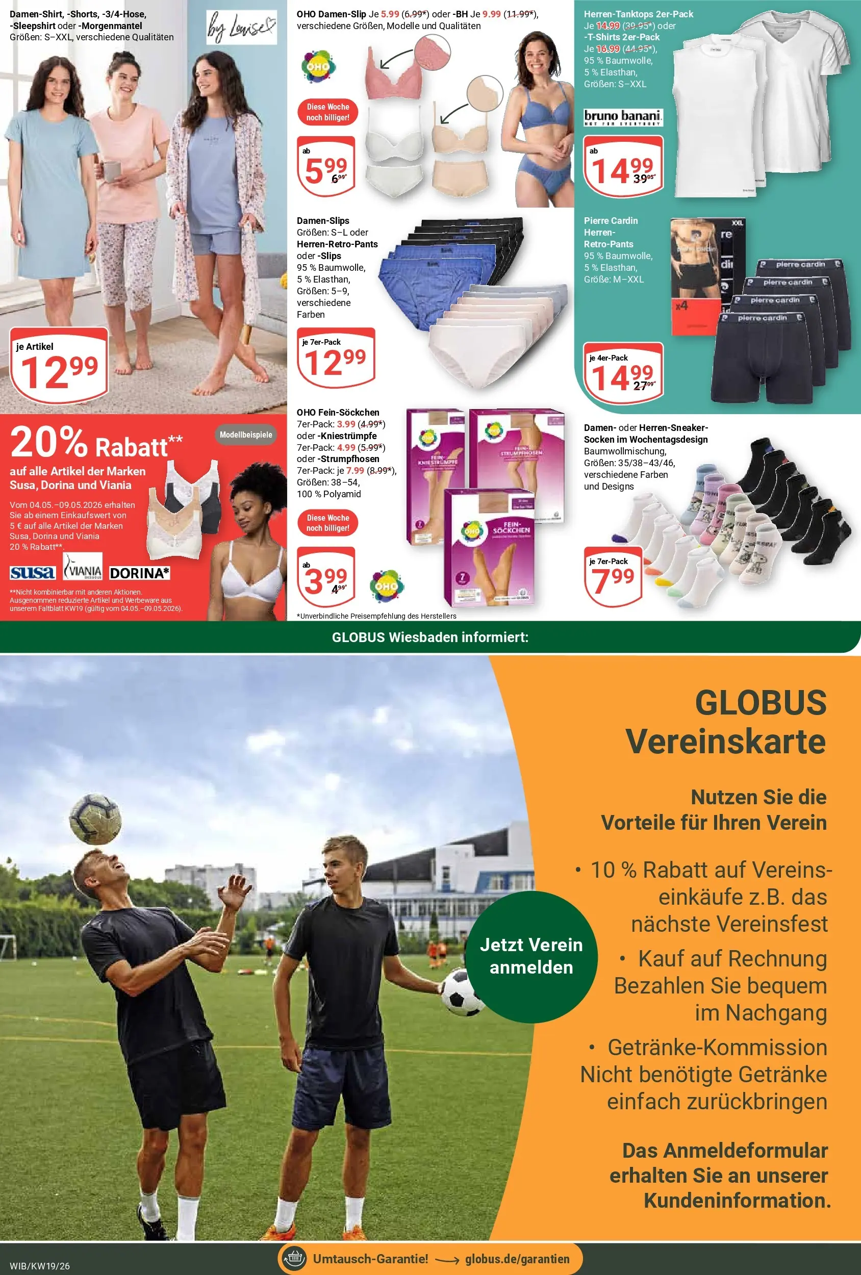 Globus Prospekt Wiesbaden-Nordenstadt	 (ab 04.05.2026) » Angebote online | Seite: 27 | Produkte: Kniestrümpfe, BH, Socken