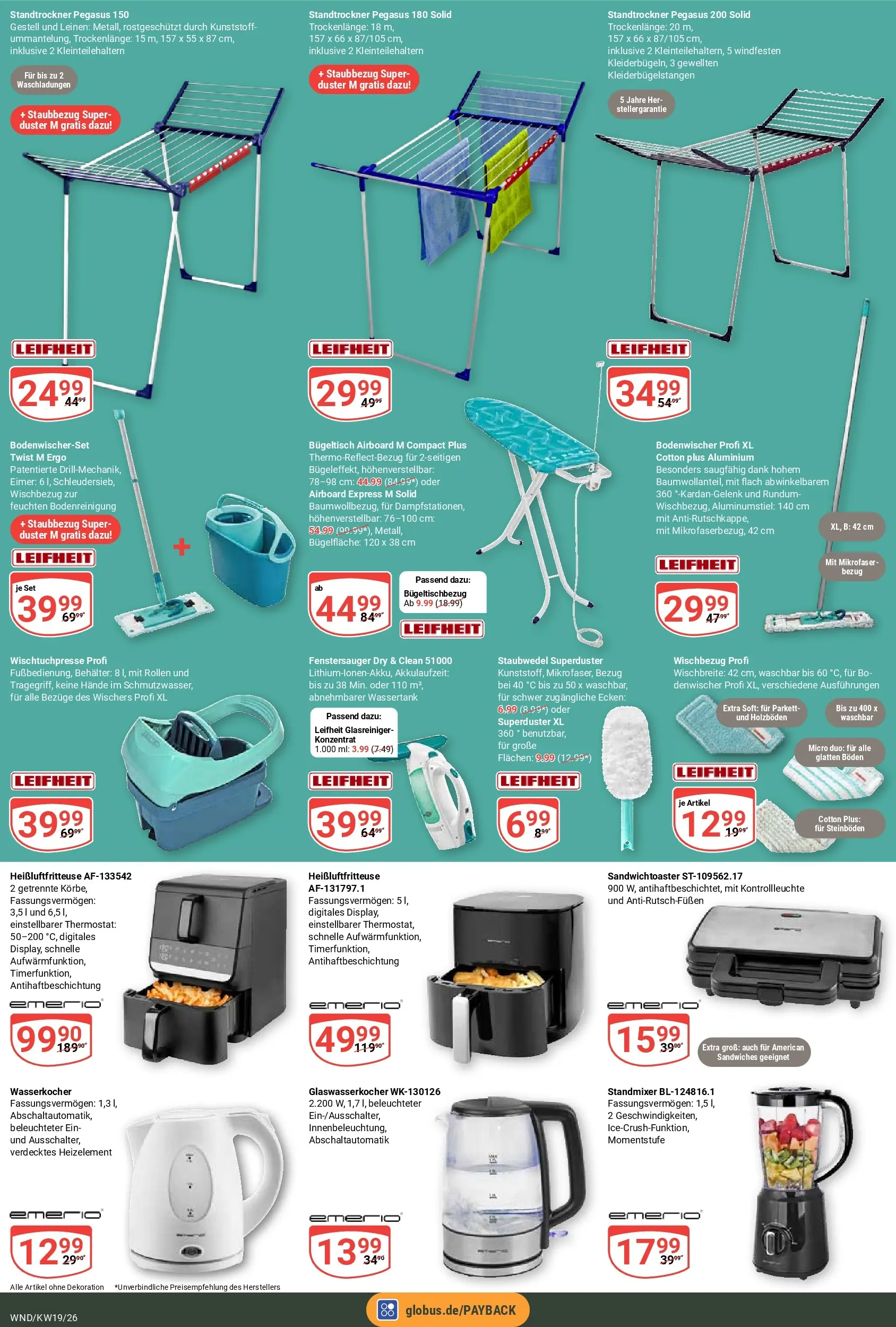 Globus Prospekt St. Wendel	 (ab 04.05.2026) » Angebote online | Seite: 30 | Produkte: Wasserkocher, Toaster, Heißluftfritteuse