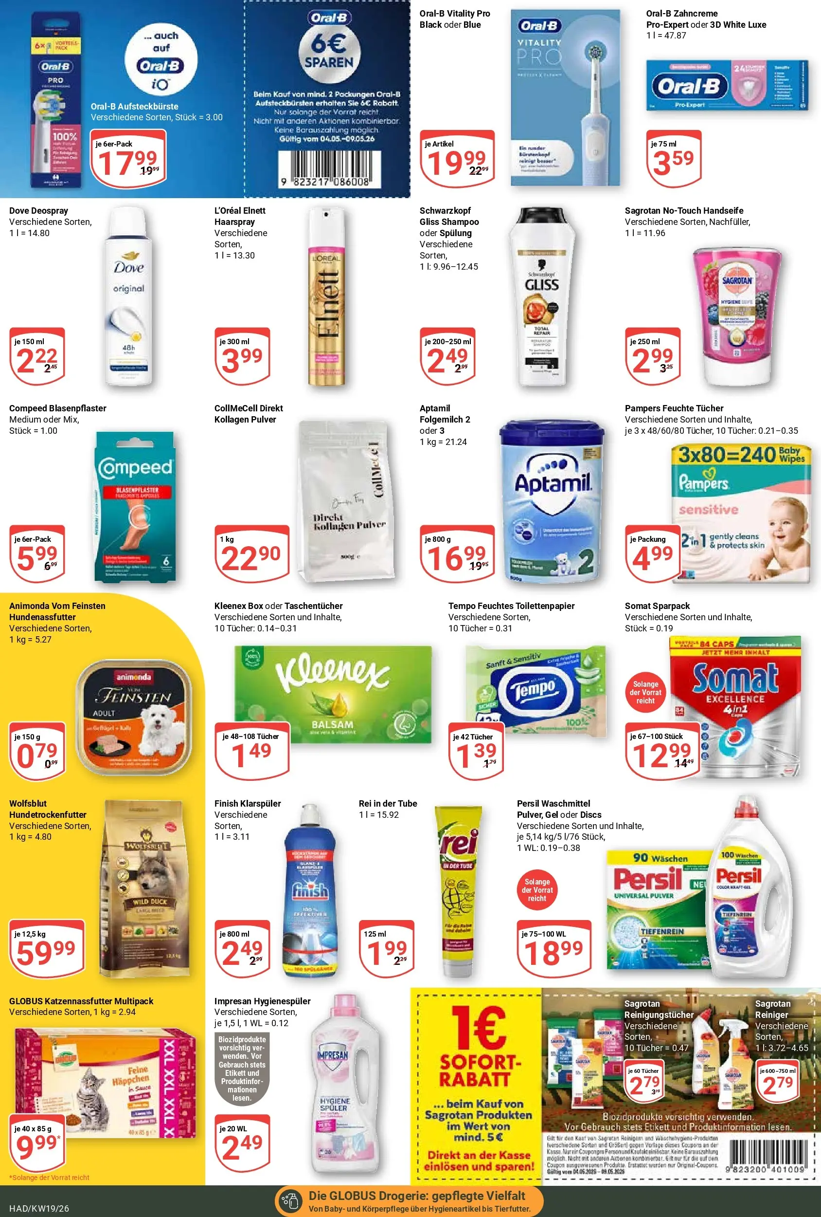 Globus Prospekt Halle (saale)	 (ab 04.05.2026) » Angebote online | Seite: 19 | Produkte: Haarspray, Reinigungstücher, Klarspüler, Tempo