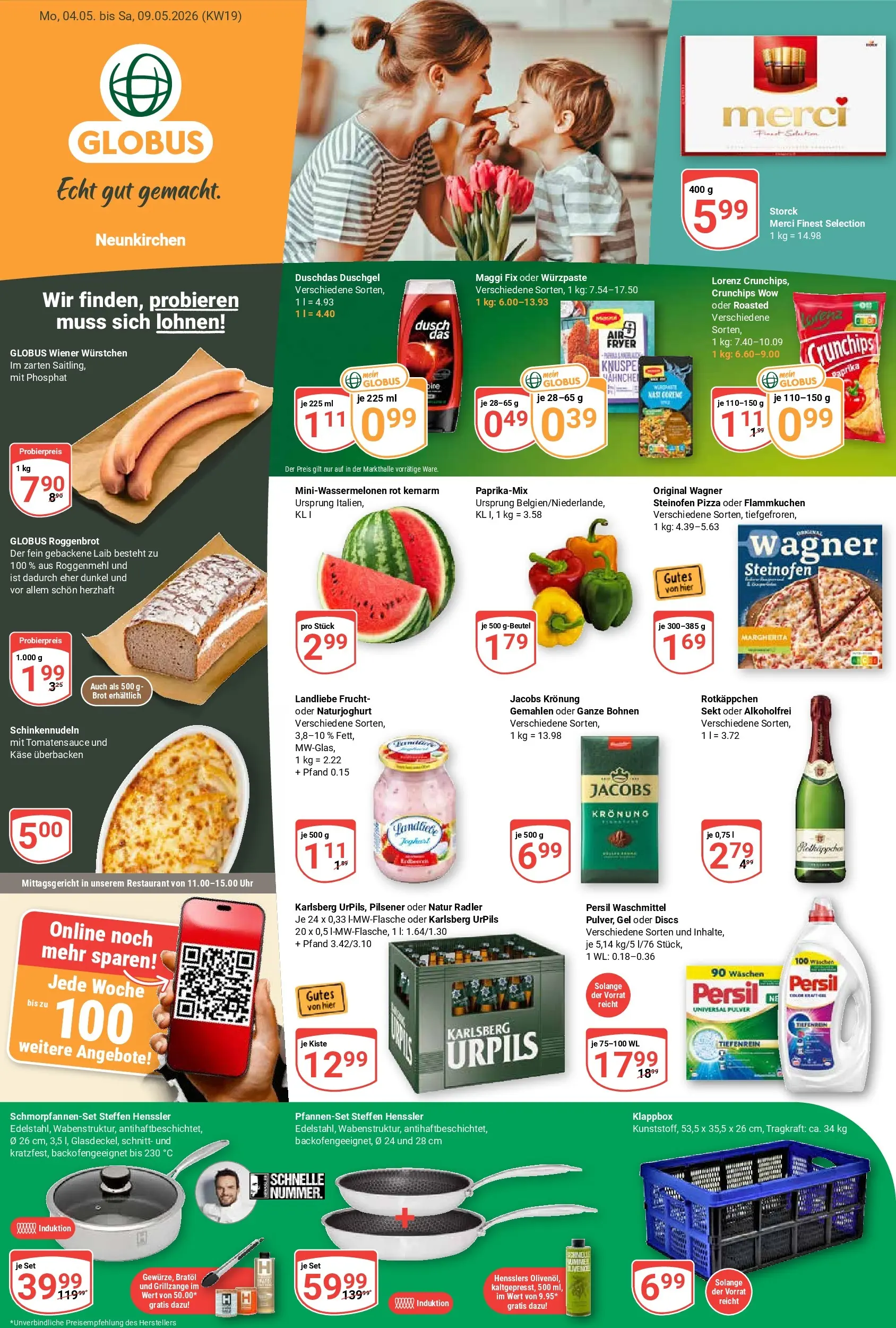 Globus Prospekt Neunkirchen	 (ab 03.05.2026) » Angebote online | Seite: 1 | Produkte: Merci, Maggi, Paprika, Uhr