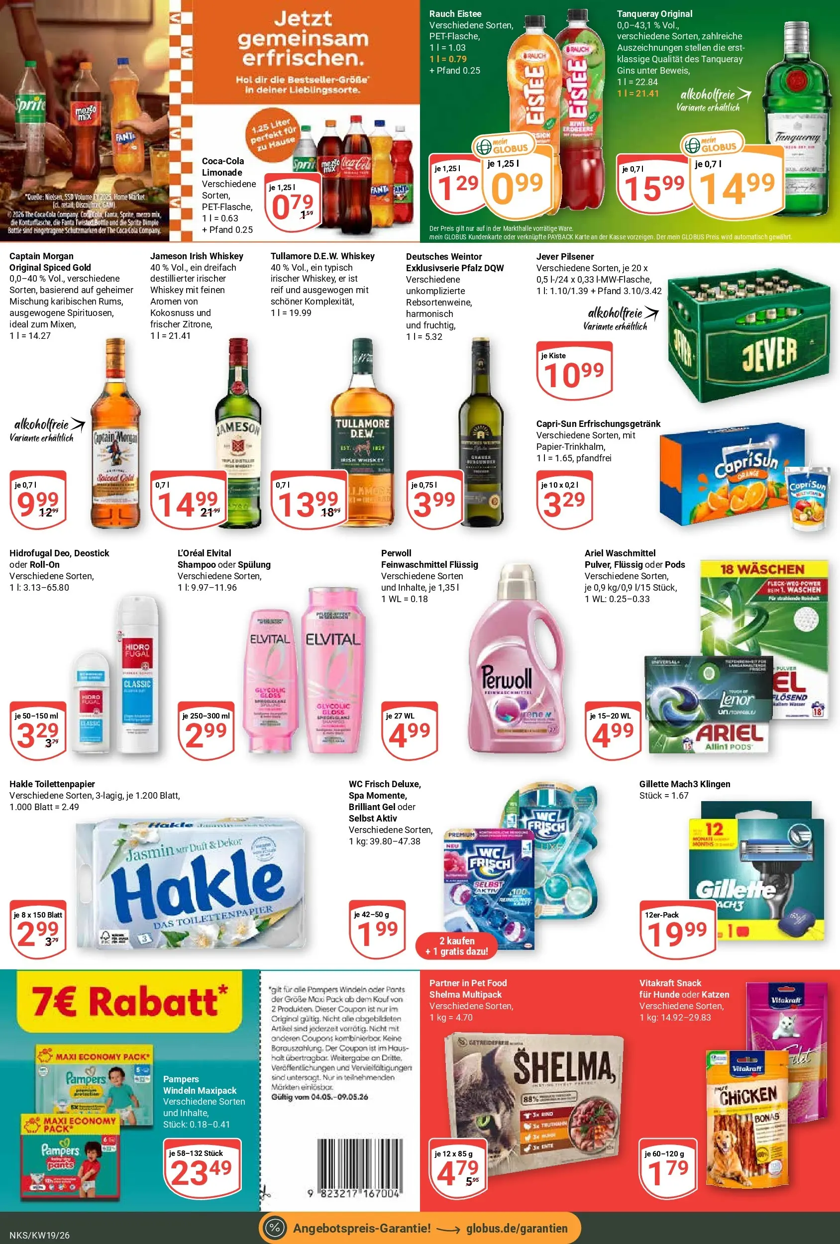 Globus Prospekt Neunkirchen	 (ab 03.05.2026) » Angebote online | Seite: 3 | Produkte: Lenor, Wasser, Waschmittel, Captain morgan