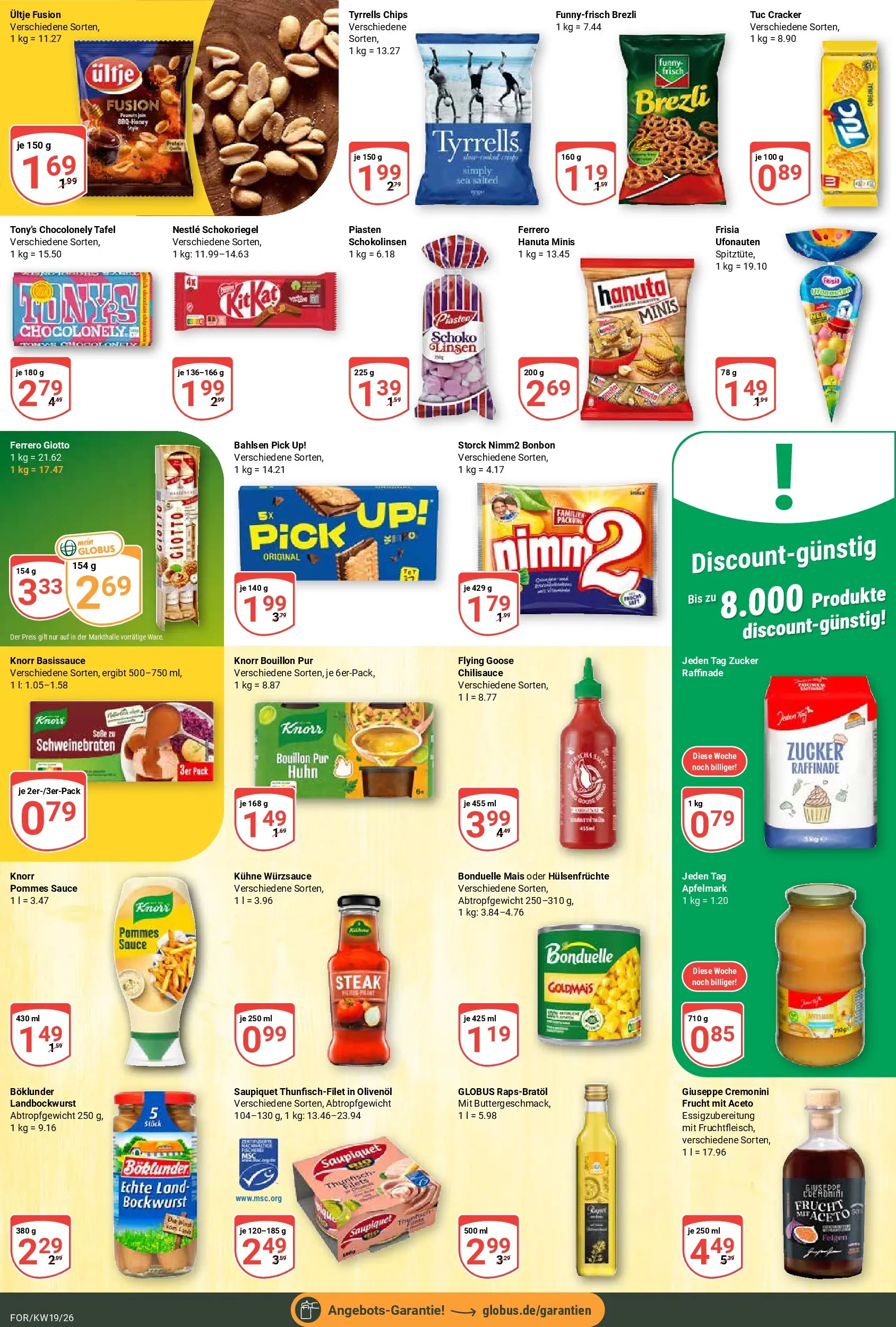 Globus Prospekt Forchheim	 (ab 04.05.2026) » Angebote online | Seite: 14 | Produkte: Bockwurst, Olivenol, Pommes, Chips