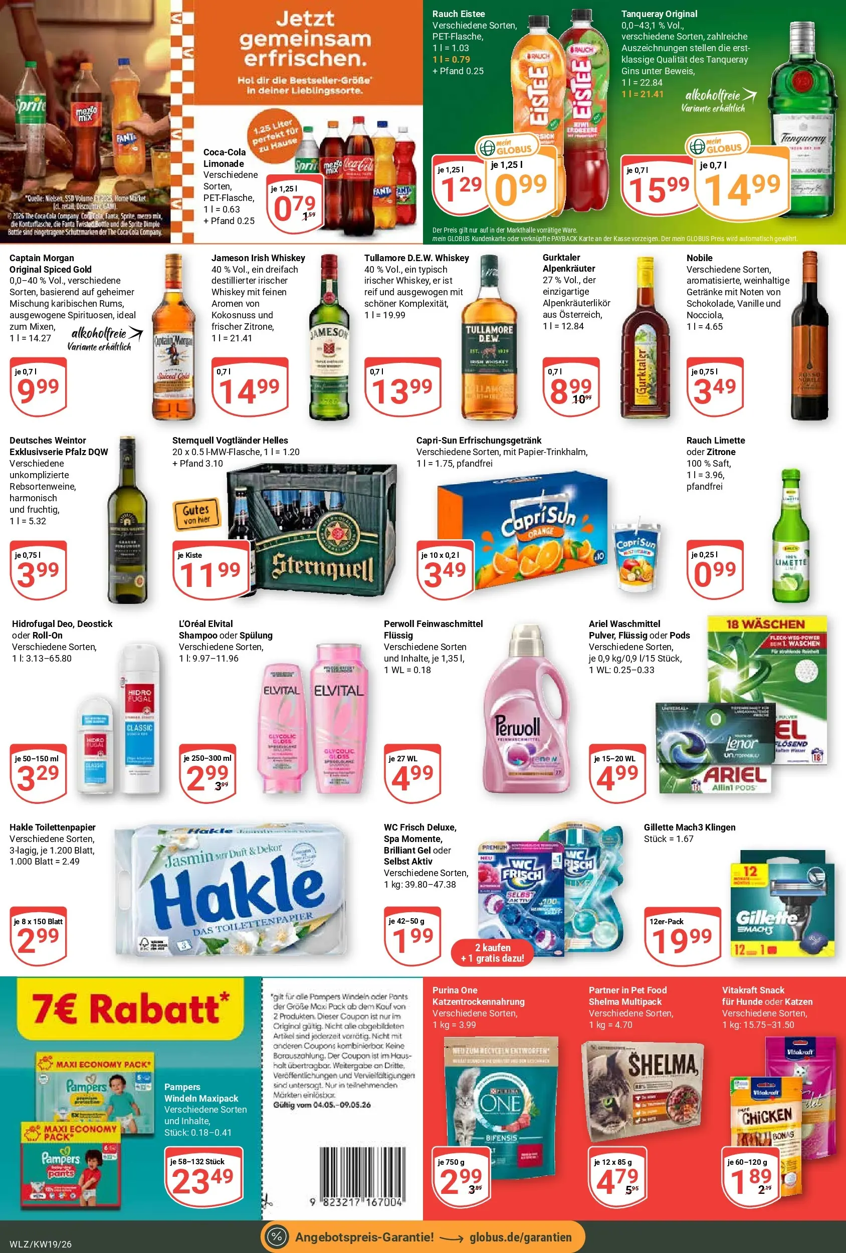 Globus Prospekt Weischlitz	 (ab 04.05.2026) » Angebote online | Seite: 5 | Produkte: Perwoll, Shampoo, Zitrone, Captain morgan