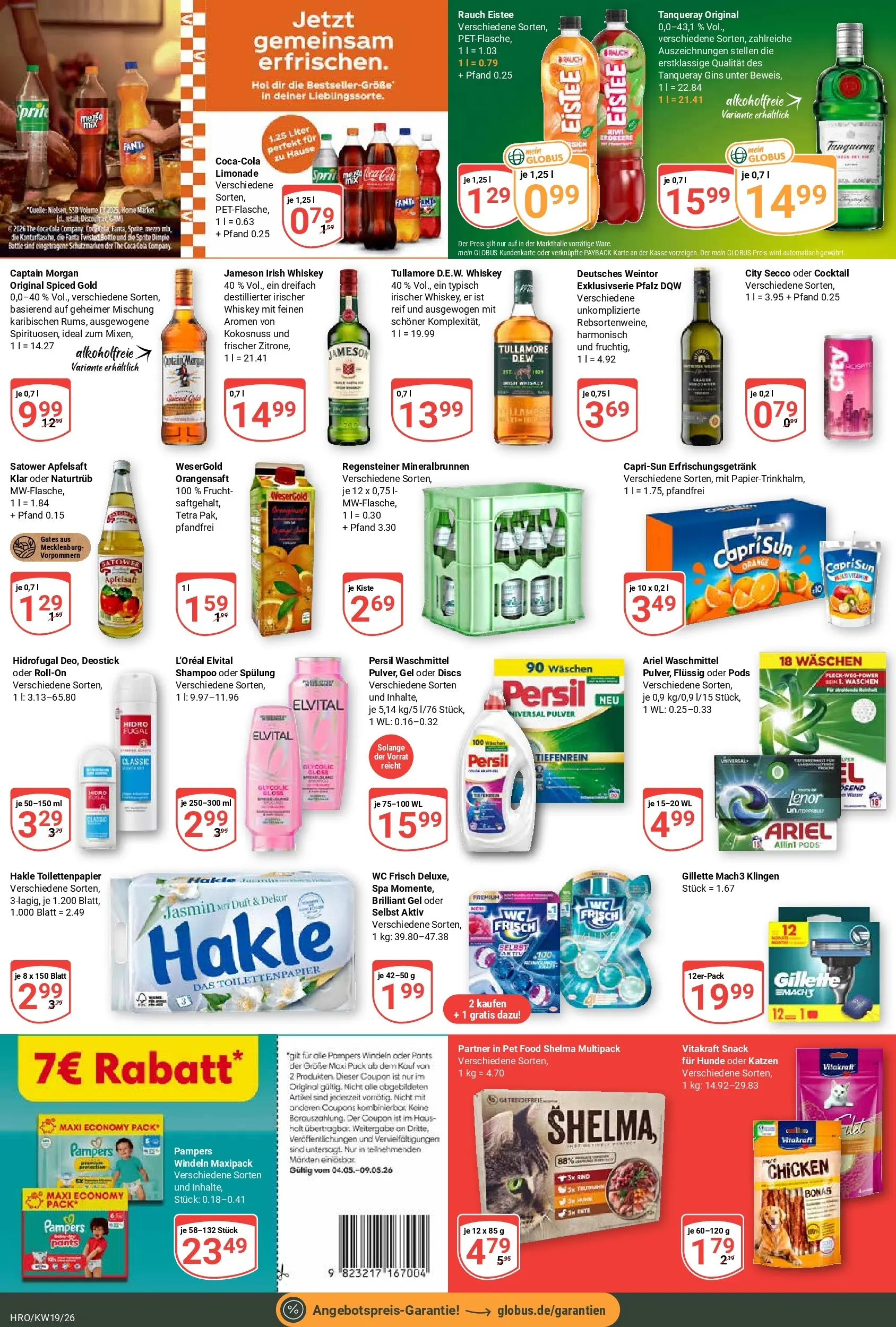 Globus Prospekt Rostock	 (ab 04.05.2026) » Angebote online | Seite: 6 | Produkte: Coca cola, Wc frisch, Captain morgan, Toilettenpapier