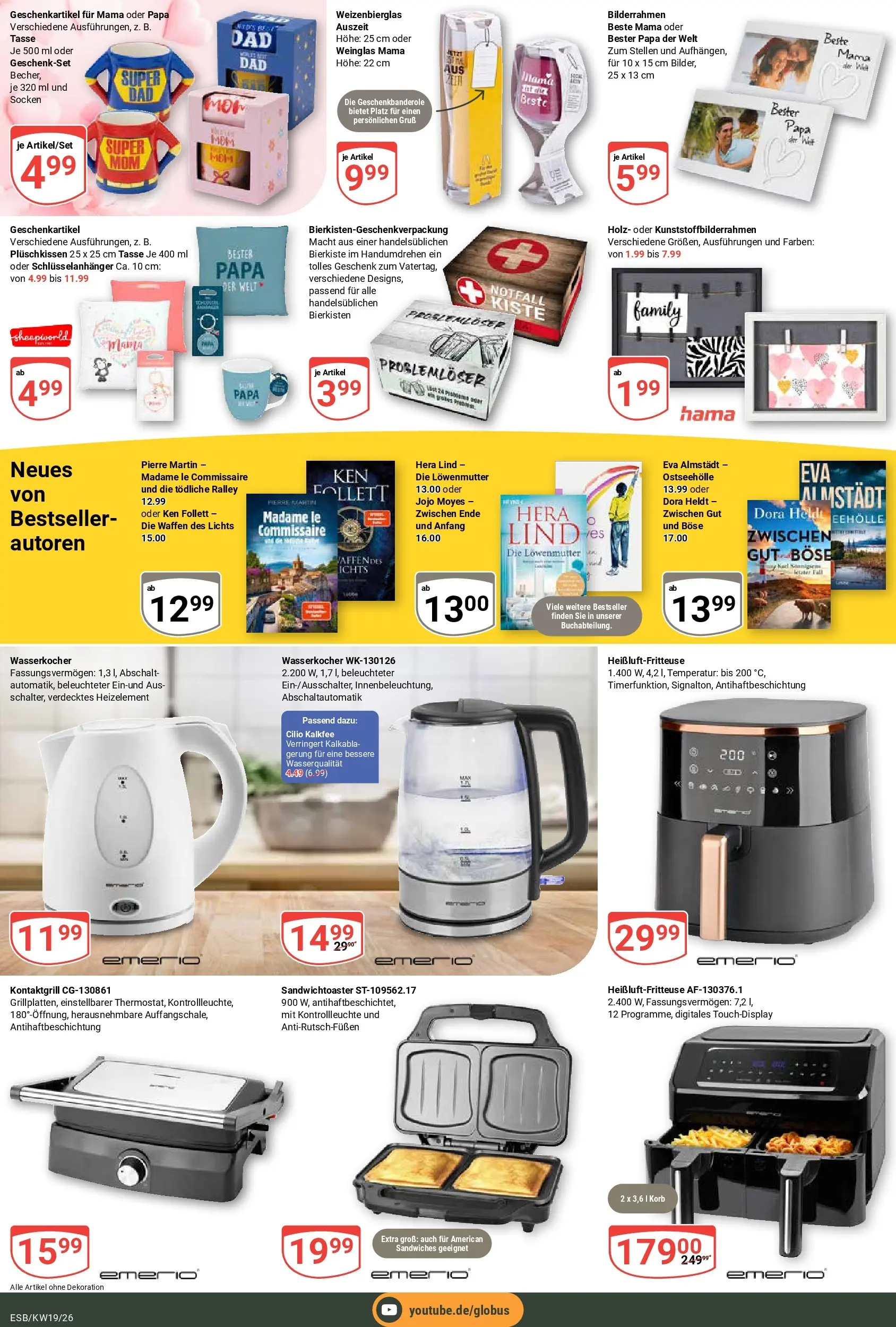 Globus Prospekt Eschborn	 (ab 04.05.2026) » Angebote online | Seite: 20 | Produkte: Wasserkocher, Socken, Bilderrahmen, Heißluftfritteuse