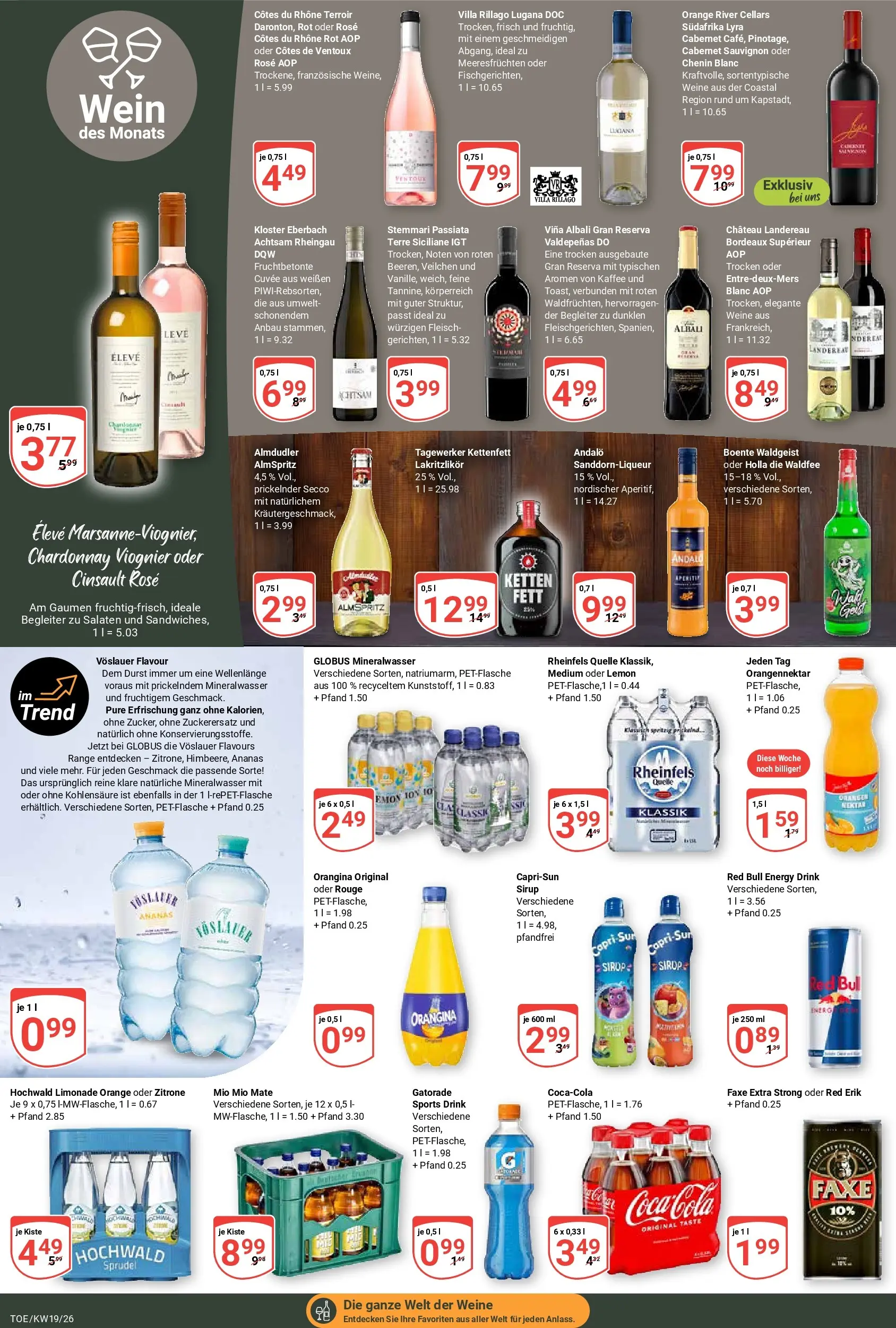 Globus Prospekt Tönisvorst	 (ab 03.05.2026) » Angebote online | Seite: 20 | Produkte: Limonade, Mineralwasser, Wein, Fleisch