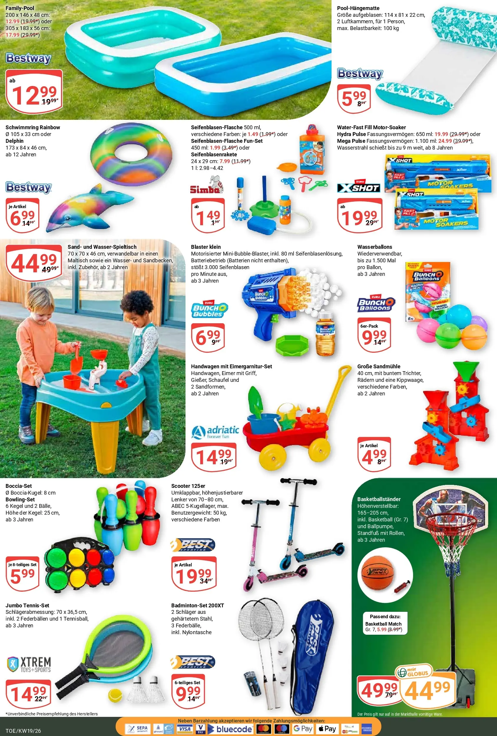 Globus Prospekt Tönisvorst	 (ab 03.05.2026) » Angebote online | Seite: 25 | Produkte: Scooter, Wasser, Badmintonset, Basketball