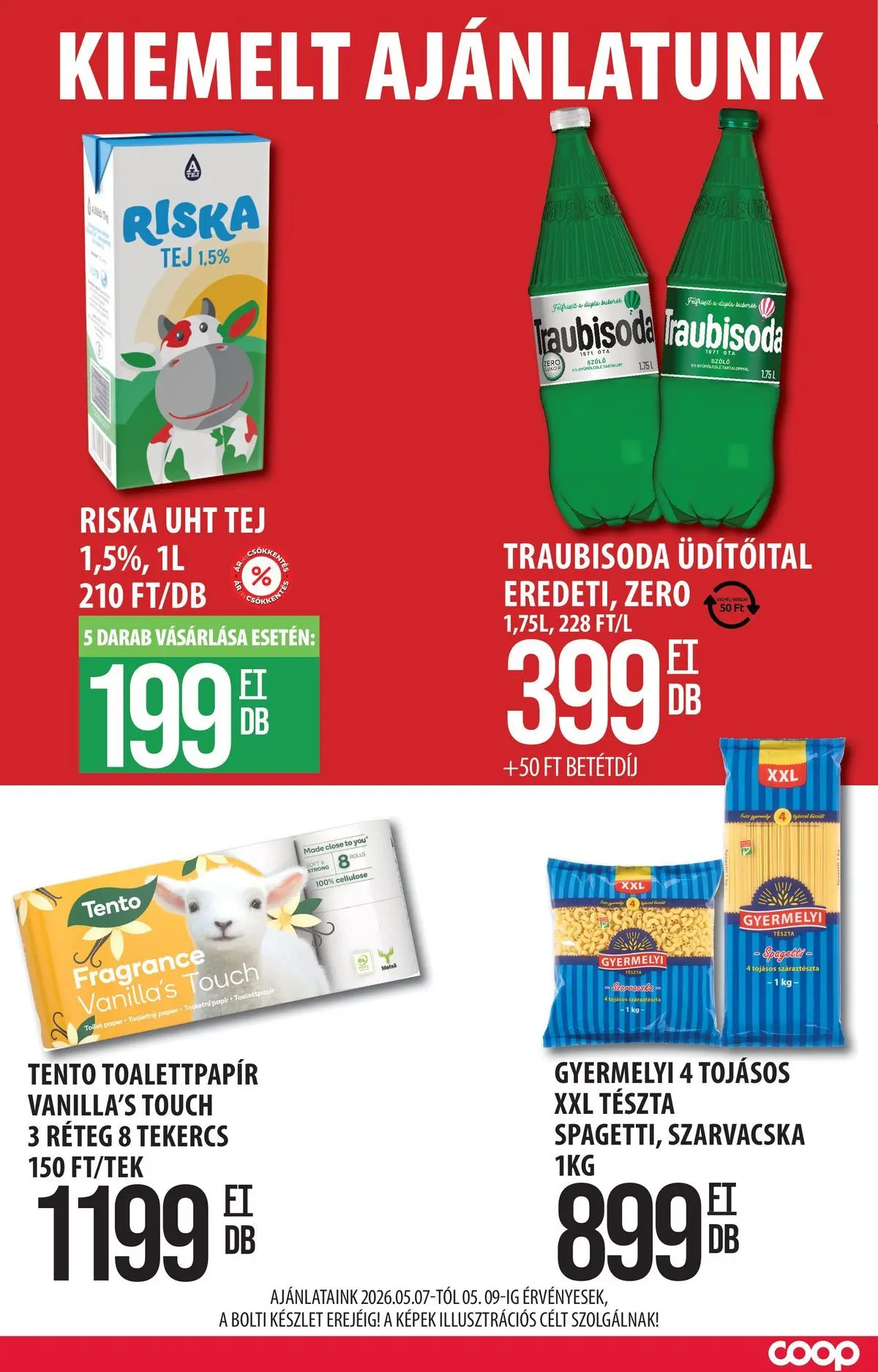 COOP Szolnok akciós újság Szákszend - 2026.05.07. -tól/töl > akció, lapozható szórólap 🛍️ | Oldal: 6 | Termékek: Szőlő, Tej, Tészta, Száraztészta