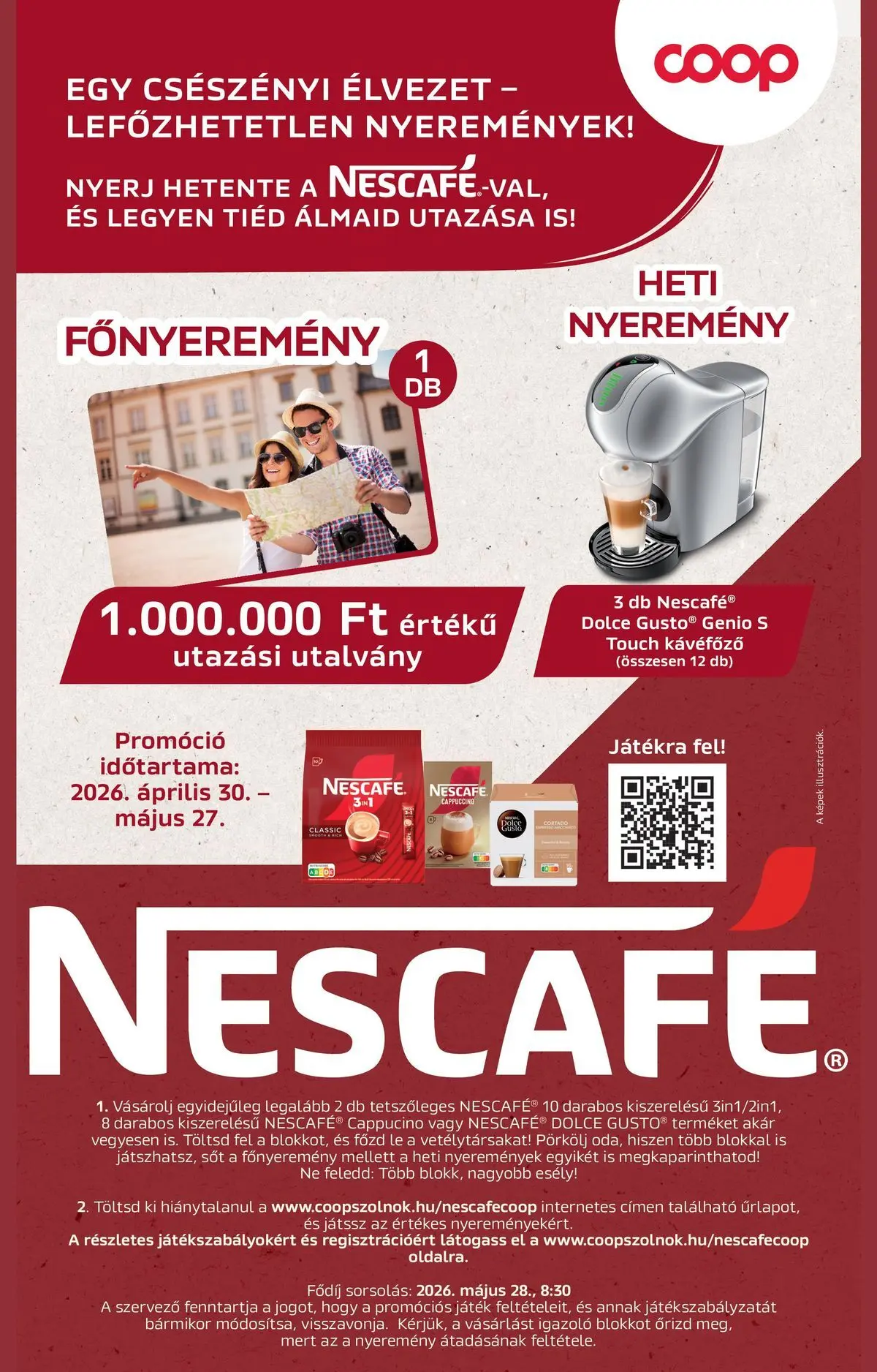 COOP Szolnok akciós újság Szákszend - 2026.05.07. -tól/töl > akció, lapozható szórólap 🛍️ | Oldal: 8 | Termékek: Nescafé, Cappuccino, Játék, Kávéfőző