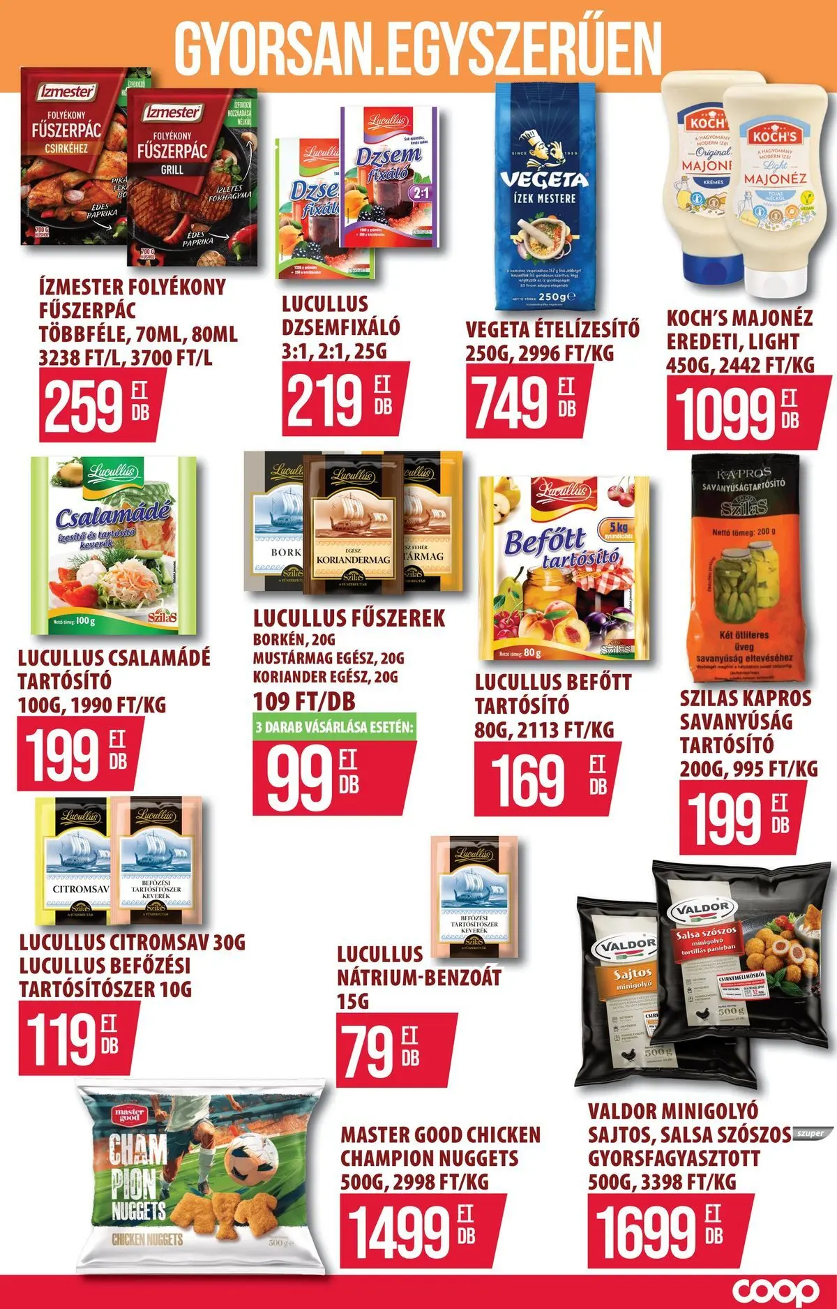 COOP Szolnok akciós újság Szákszend - 2026.05.07. -tól/töl > akció, lapozható szórólap 🛍️ | Oldal: 9 | Termékek: Fűszerpác, Fűszerek, Dzsem, Ételízesítő
