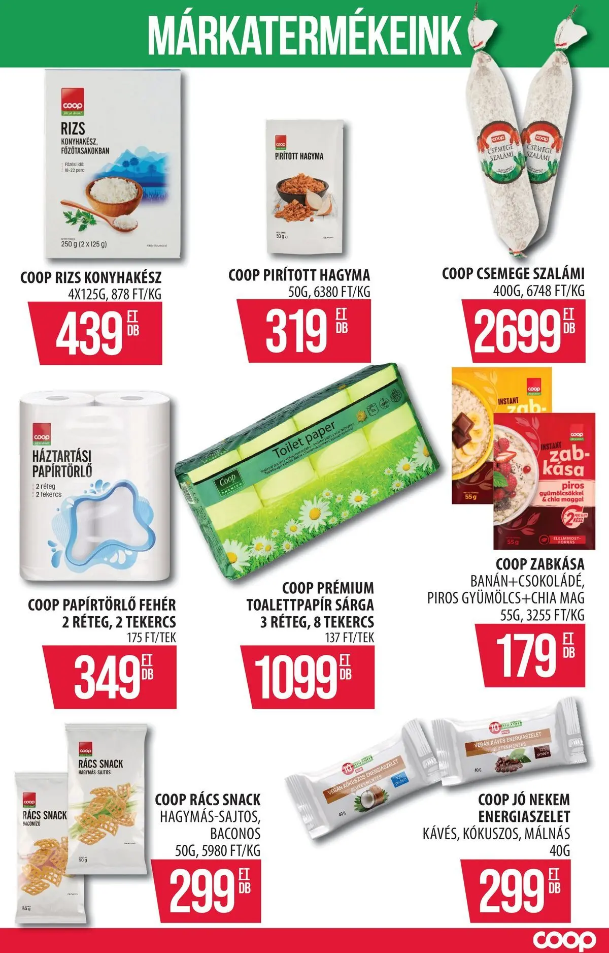 COOP Szolnok akciós újság Szákszend - 2026.05.07. -tól/töl > akció, lapozható szórólap 🛍️ | Oldal: 11 | Termékek: Papírtörlő, Zabkása, Szalámi, Hagyma
