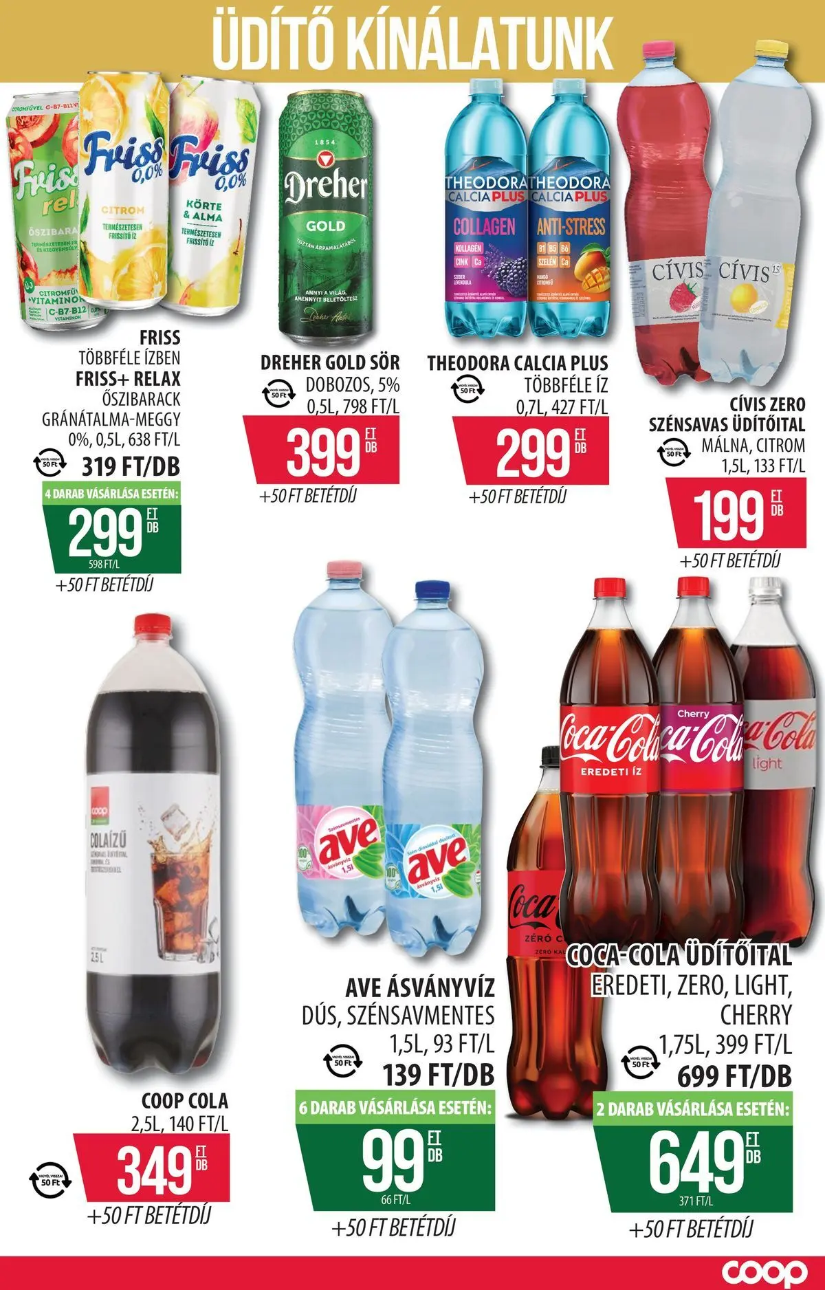 COOP Szolnok akciós újság Szákszend - 2026.05.07. -tól/töl > akció, lapozható szórólap 🛍️ | Oldal: 12 | Termékek: Őszibarack, Coca Cola, Ásványvíz, Citrom