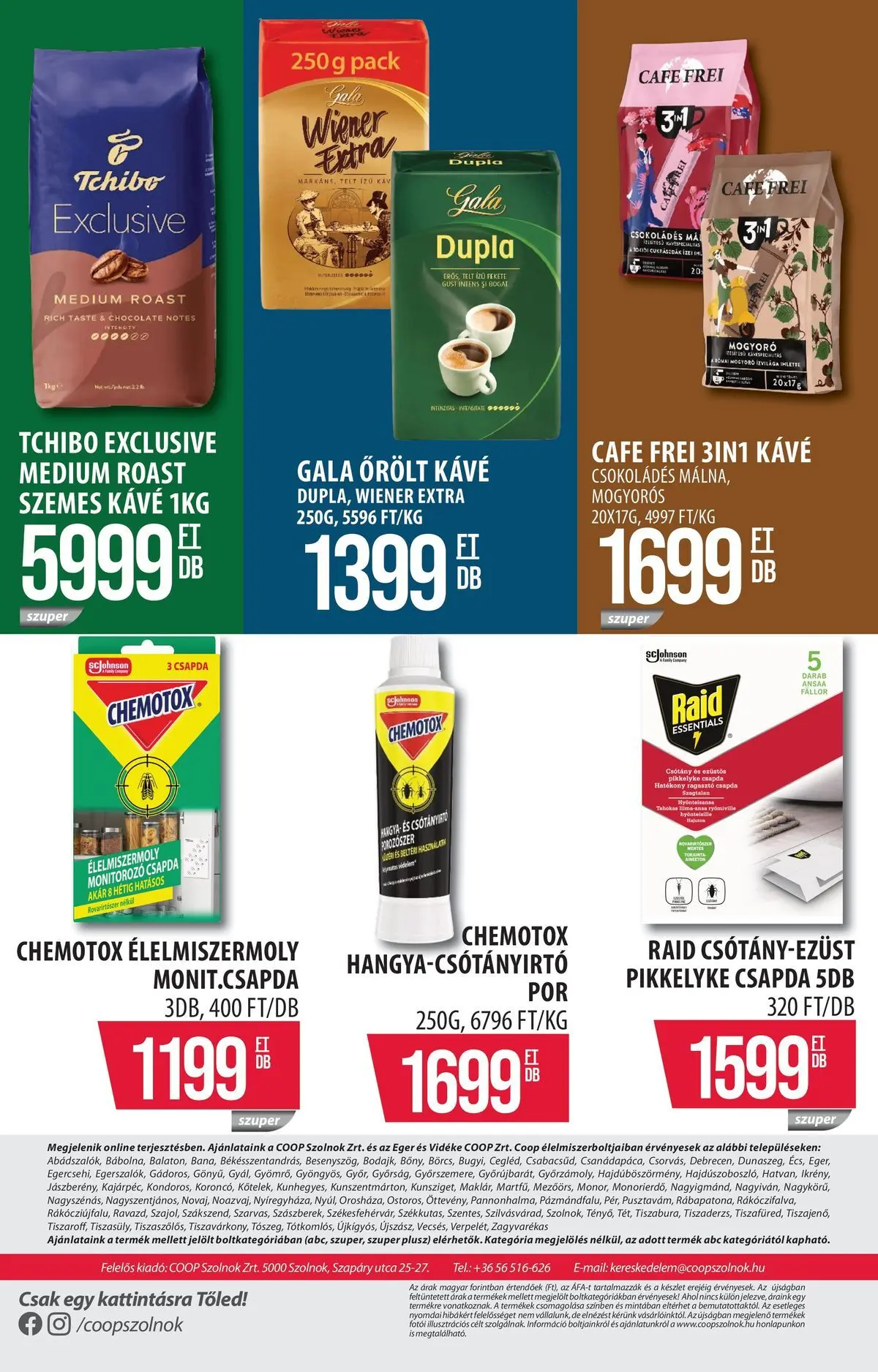COOP Szolnok akciós újság Szákszend - 2026.05.07. -tól/töl > akció, lapozható szórólap 🛍️ | Oldal: 16 | Termékek: Ragasztó, Egér, Kávé, Őrölt kávé