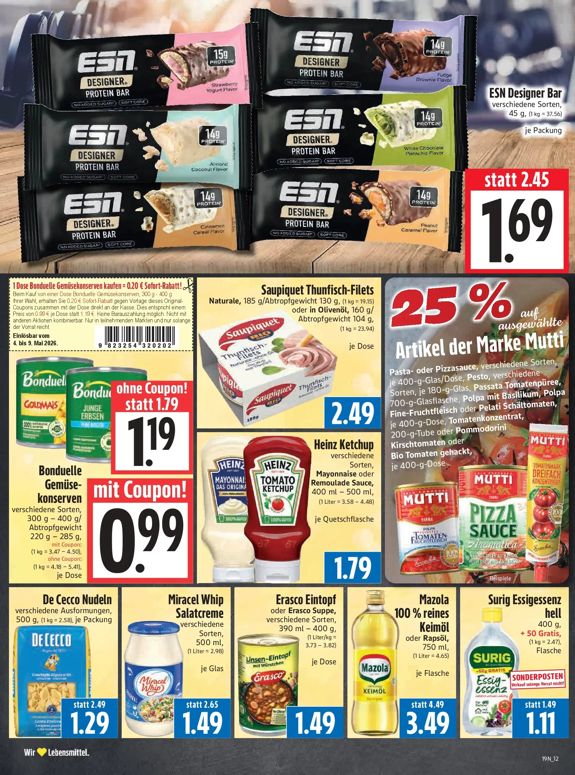 Angebote - Edeka Hahner: Wochenangebote (ab 03.05.2026) zum Blättern | Seite: 14 | Produkte: Thunfisch, Heinz ketchup, Mayonnaise, Nudeln