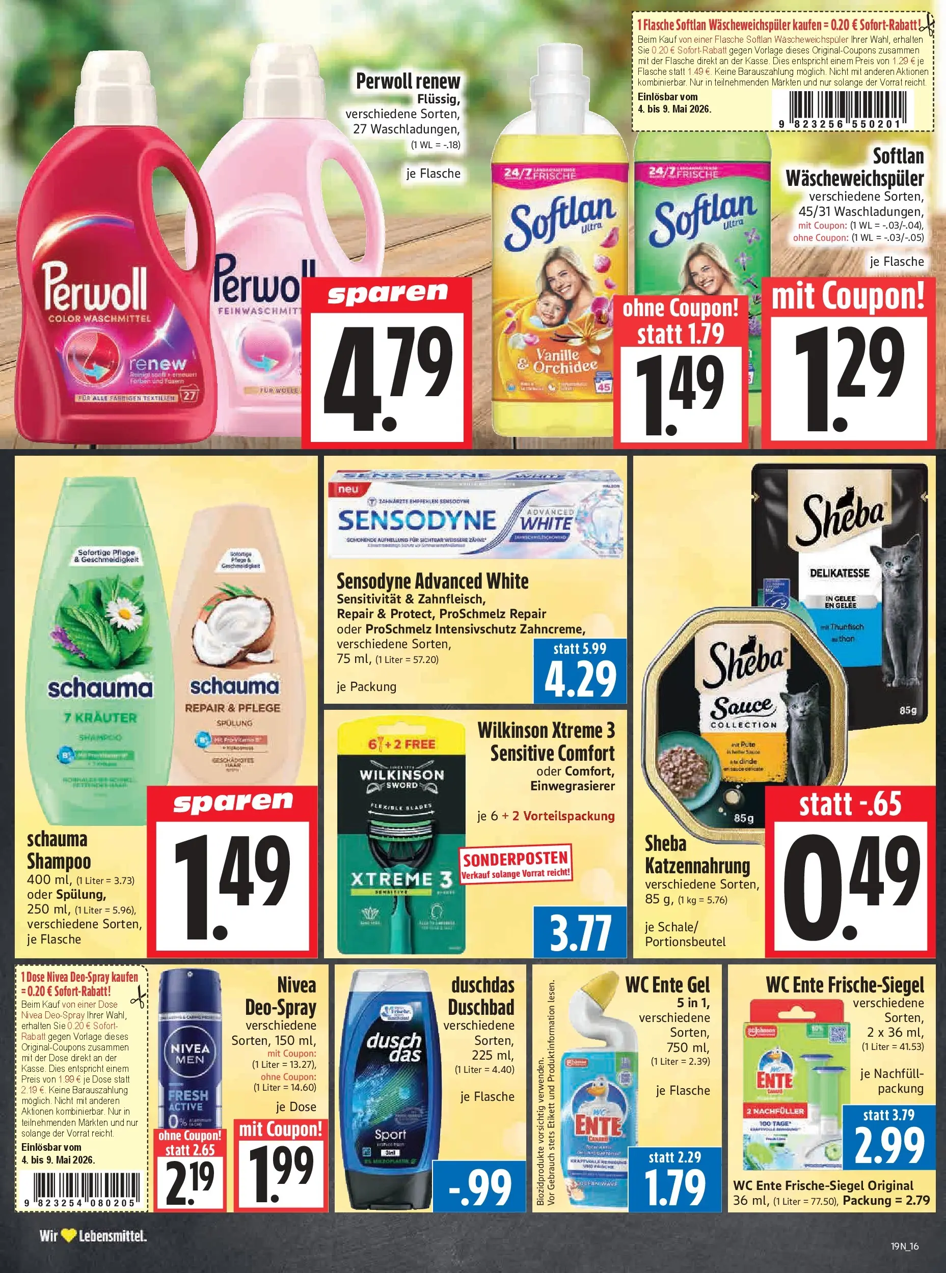 Angebote - Edeka Hahner: Wochenangebote (ab 03.05.2026) zum Blättern | Seite: 18 | Produkte: Perwoll, Shampoo, Spülung, Waschmittel