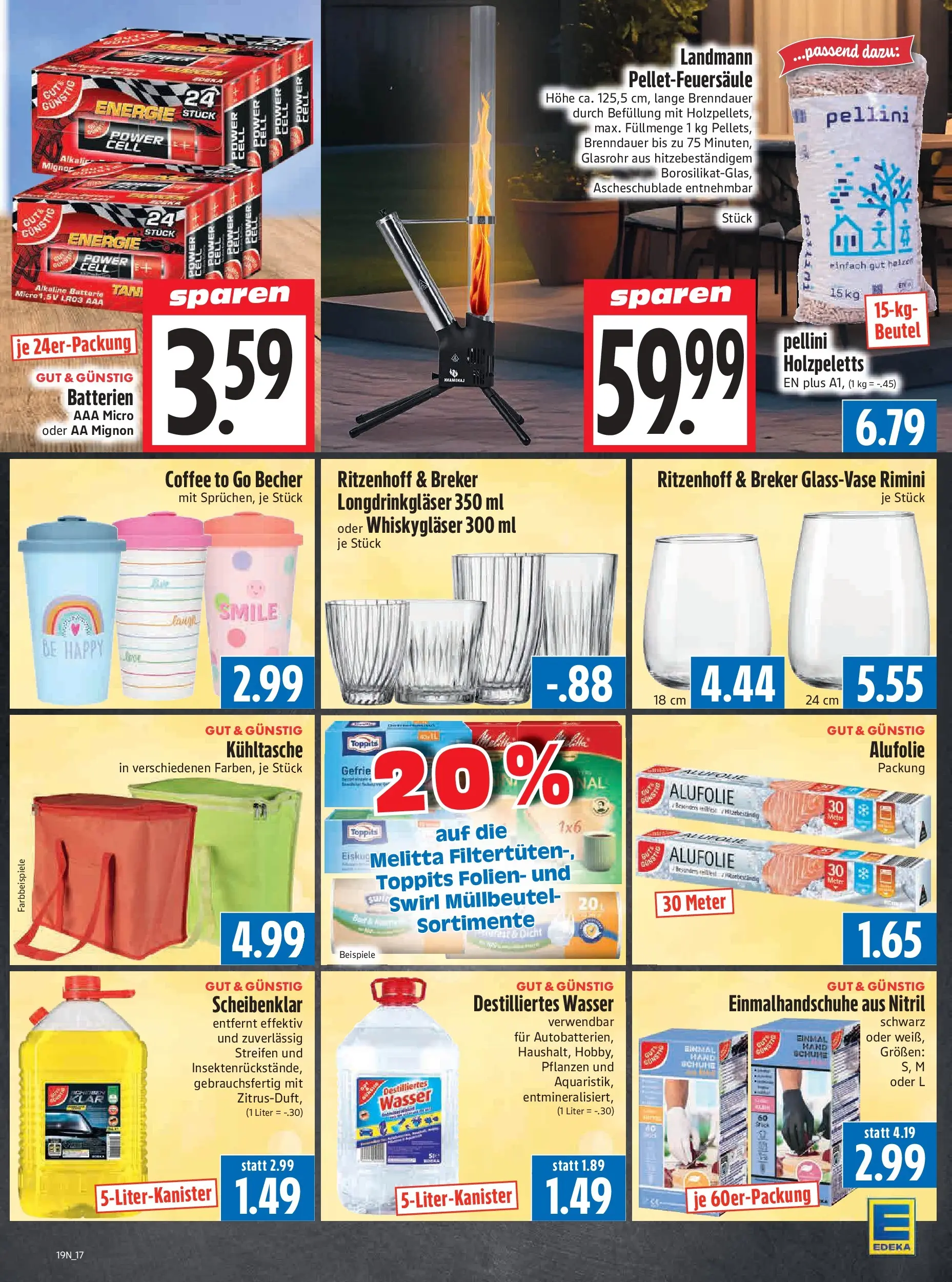 Angebote - Edeka Hahner: Wochenangebote (ab 03.05.2026) zum Blättern | Seite: 19 | Produkte: Melitta, Batterien, Batterie, Wasser