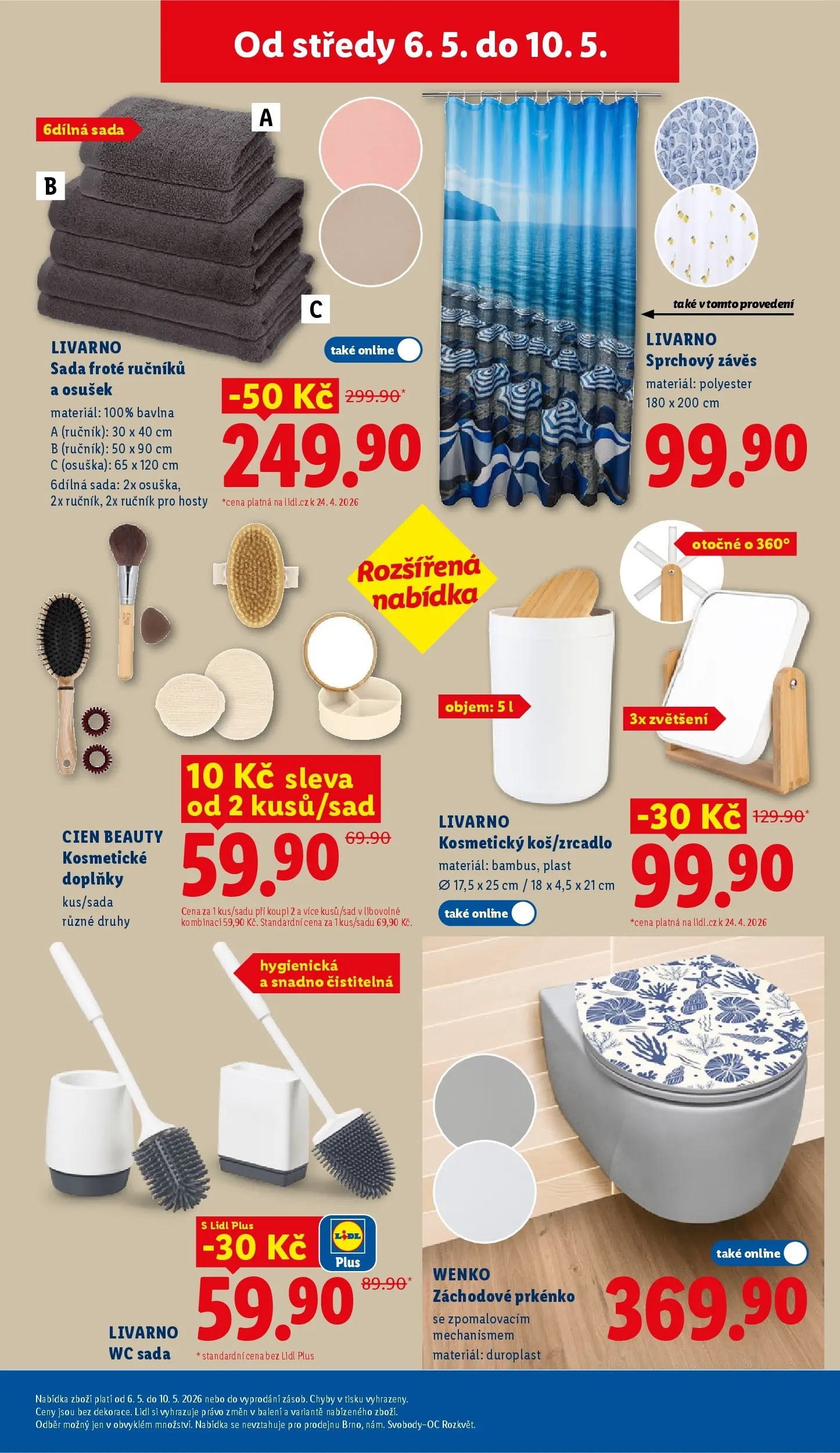 Lidl leták od 06.05.2026 - Nový akční leták | Strana: 39 | Produkty: Sprchový závěs, Ručník, Závěs, Prkénko