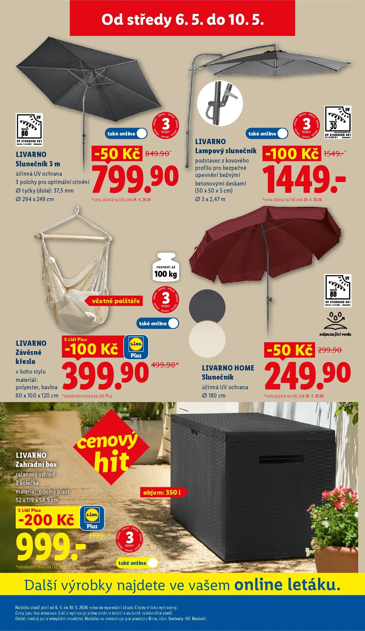 Lidl leták od 06.05.2026 - Nový akční leták | Strana: 41 | Produkty: Polštáře, Box, Křeslo, Slunečník