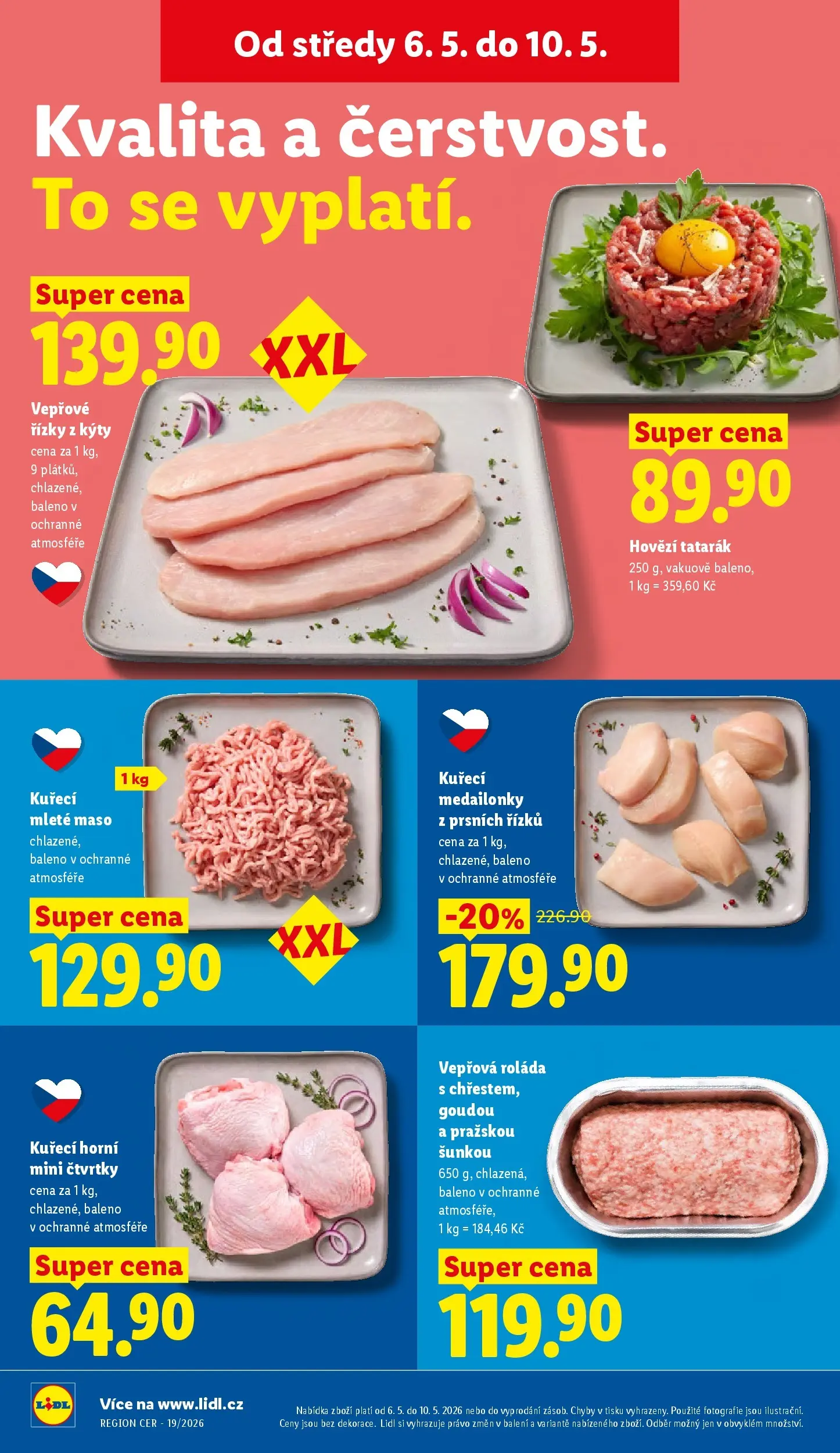 Lidl leták od 06.05.2026 - Nový akční leták | Strana: 14 | Produkty: Kuřecí mleté maso, Maso, Hovězí tatarák, Tatarák