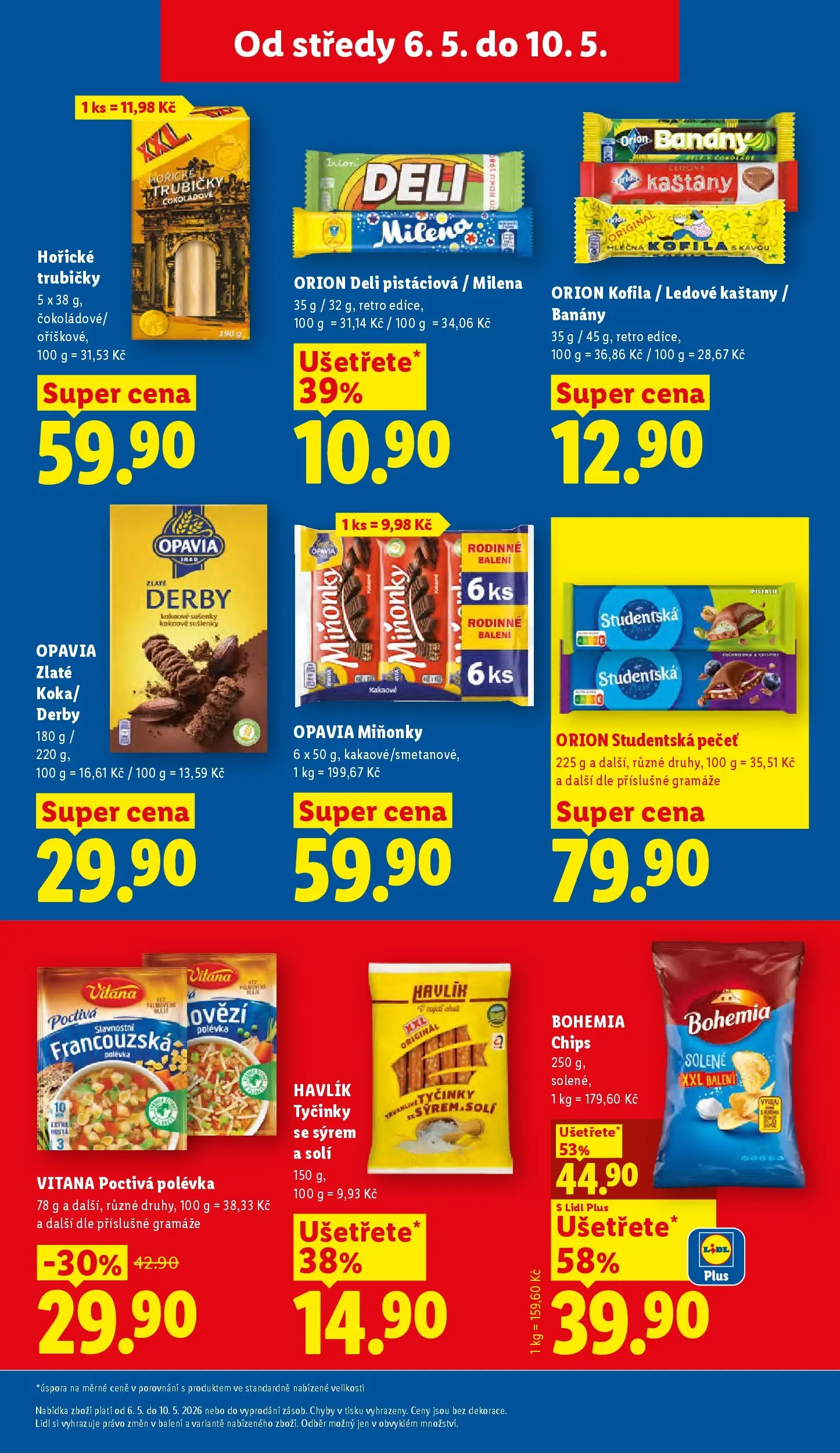 Lidl leták od 06.05.2026 - Nový akční leták | Strana: 19 | Produkty: Tyčinky, Ledové kaštany, Bohemia chips, Sušenky