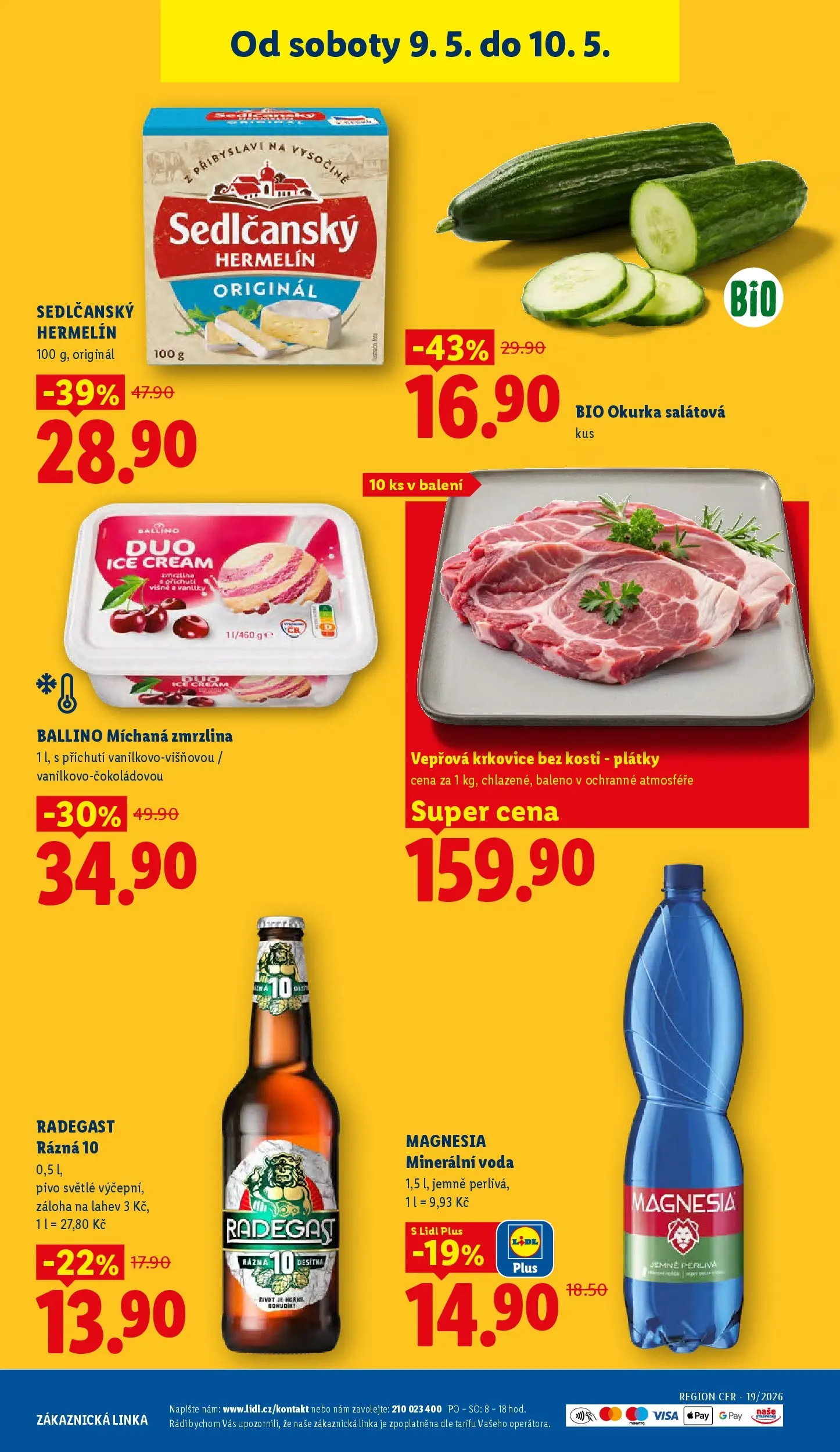 Lidl leták od 06.05.2026 - Nový akční leták | Strana: 45 | Produkty: Hermelín, Vepřová krkovice bez kosti, Radegast Rázna 10, Krkovice bez kosti