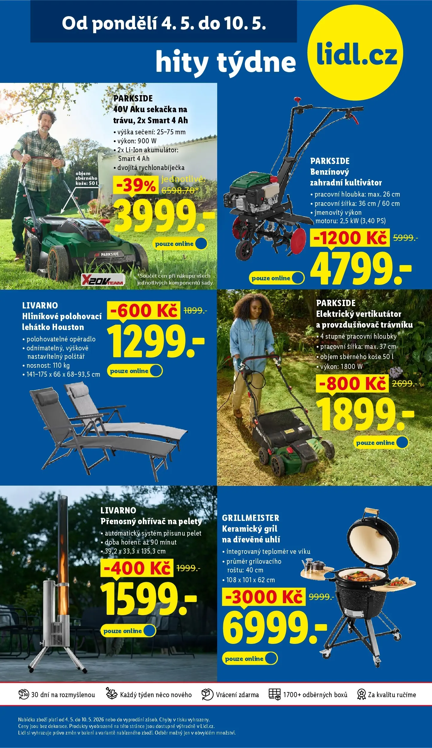 Lidl leták od 06.05.2026 - Nový akční leták | Strana: 47 | Produkty: Vertikutátor, Dřevěné uhlí, Zahradní kultivátor, Sekačka