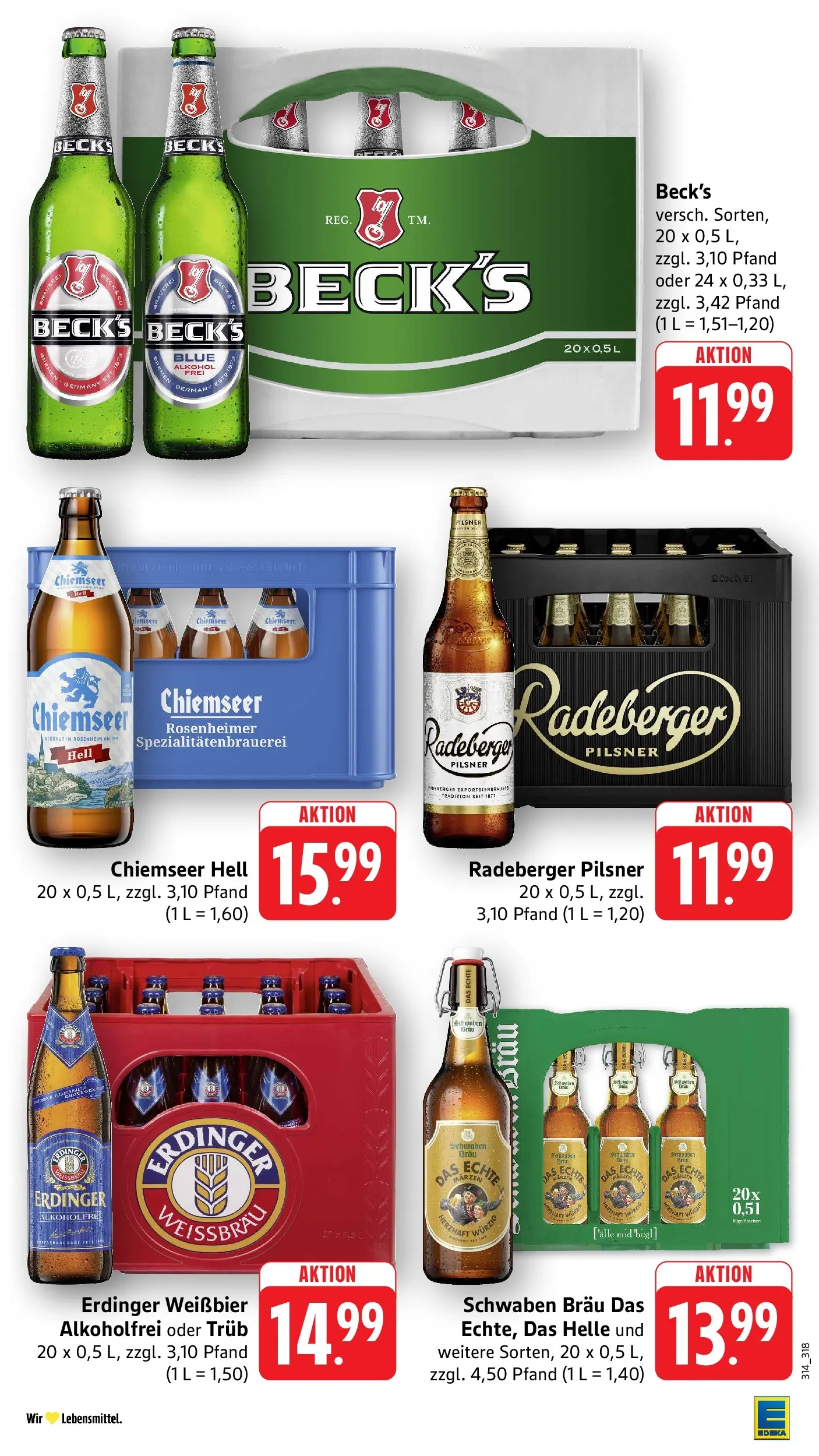 E center Prospekt Tübingen	 (ab 03.05.2026) zum Blättern | Seite: 45 | Produkte: Erdinger, Weißbier, Radeberger pilsner