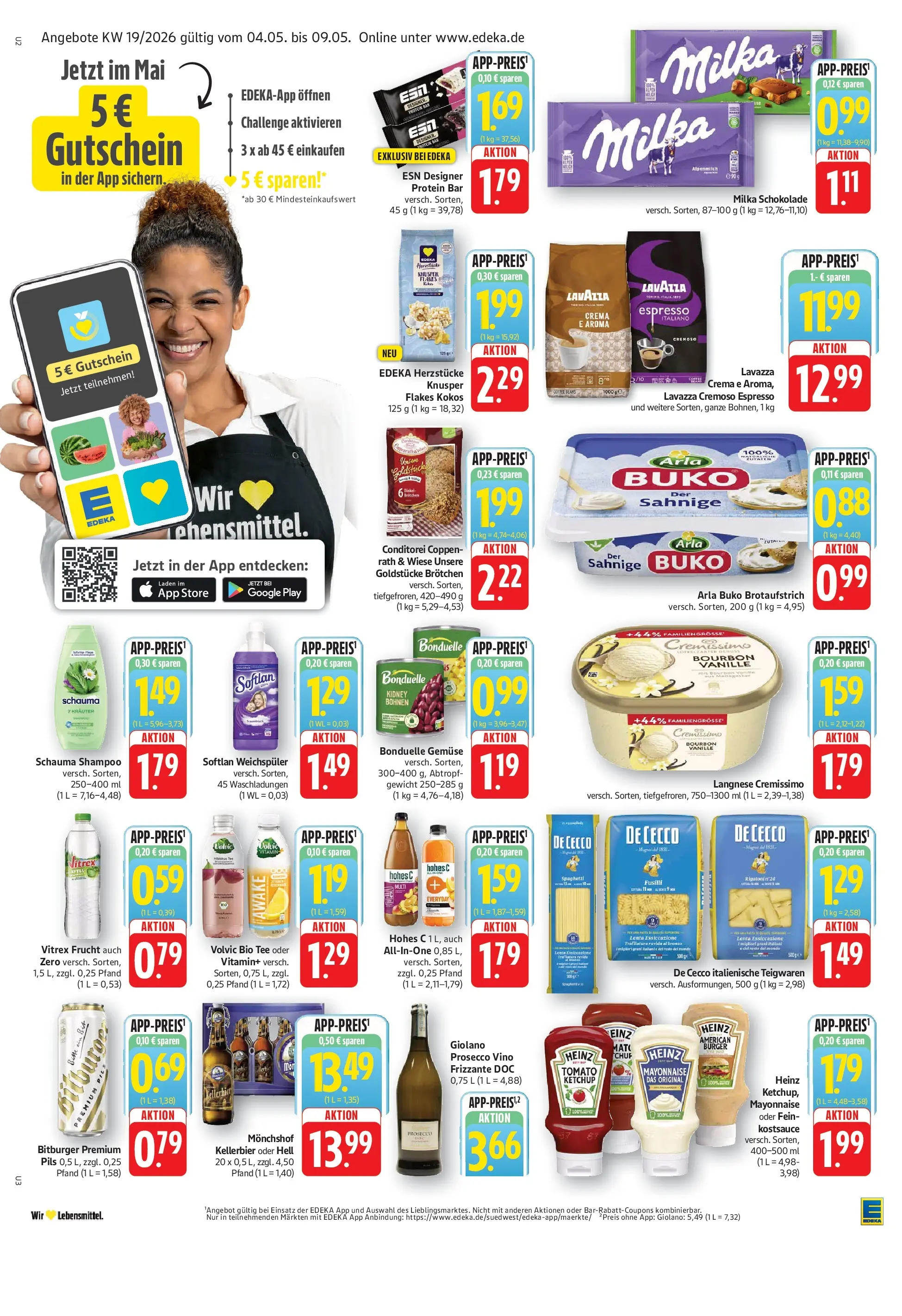 E center Prospekt Bad Bergzabern	 (ab 04.05.2026) zum Blättern | Seite: 2 | Produkte: Langnese cremissimo, Cremissimo, Burger, Arla buko