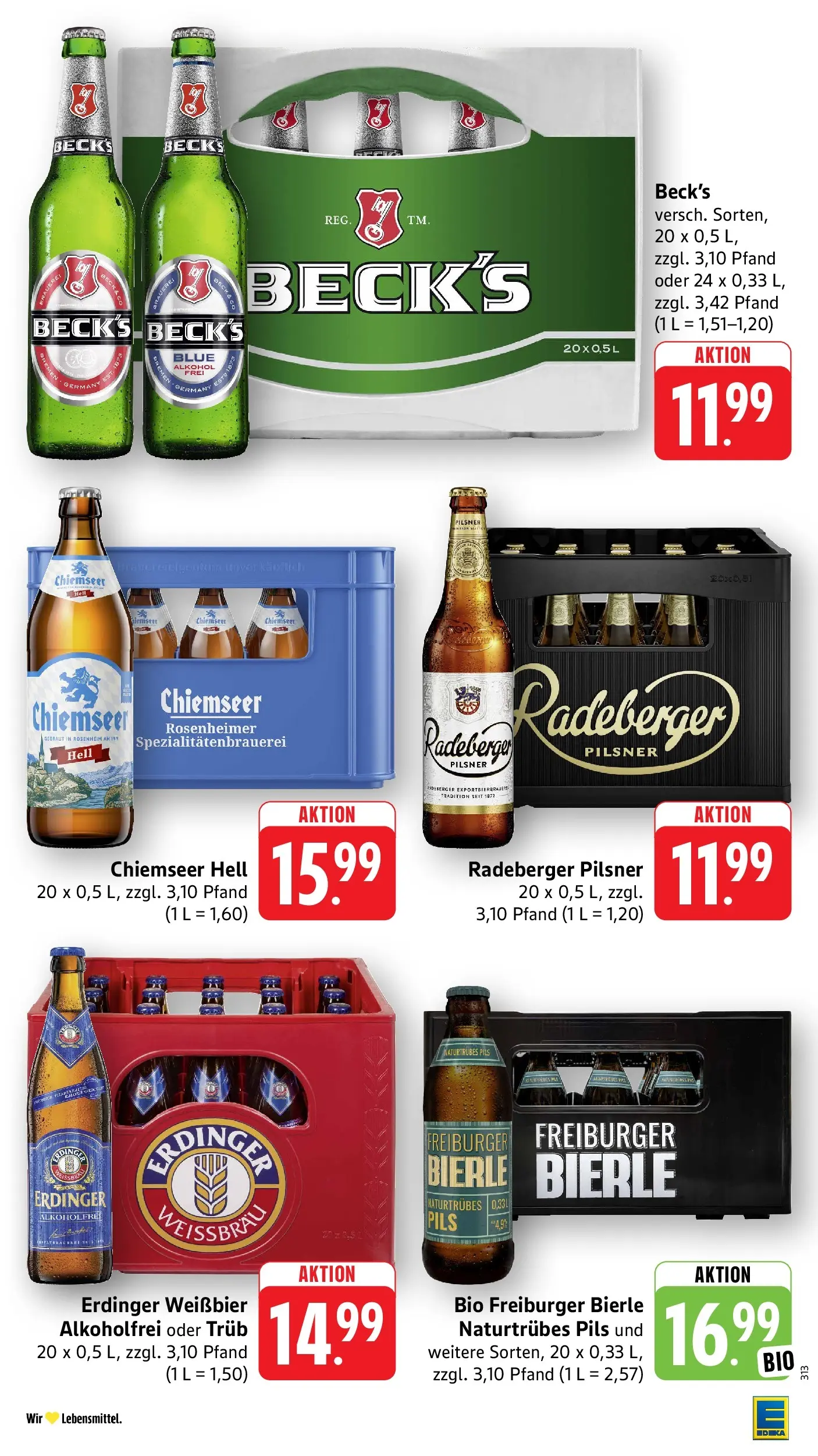 E center Prospekt Laufenburg	 (ab 04.05.2026) zum Blättern | Seite: 45 | Produkte: Erdinger, Weißbier, Pils, Radeberger pilsner
