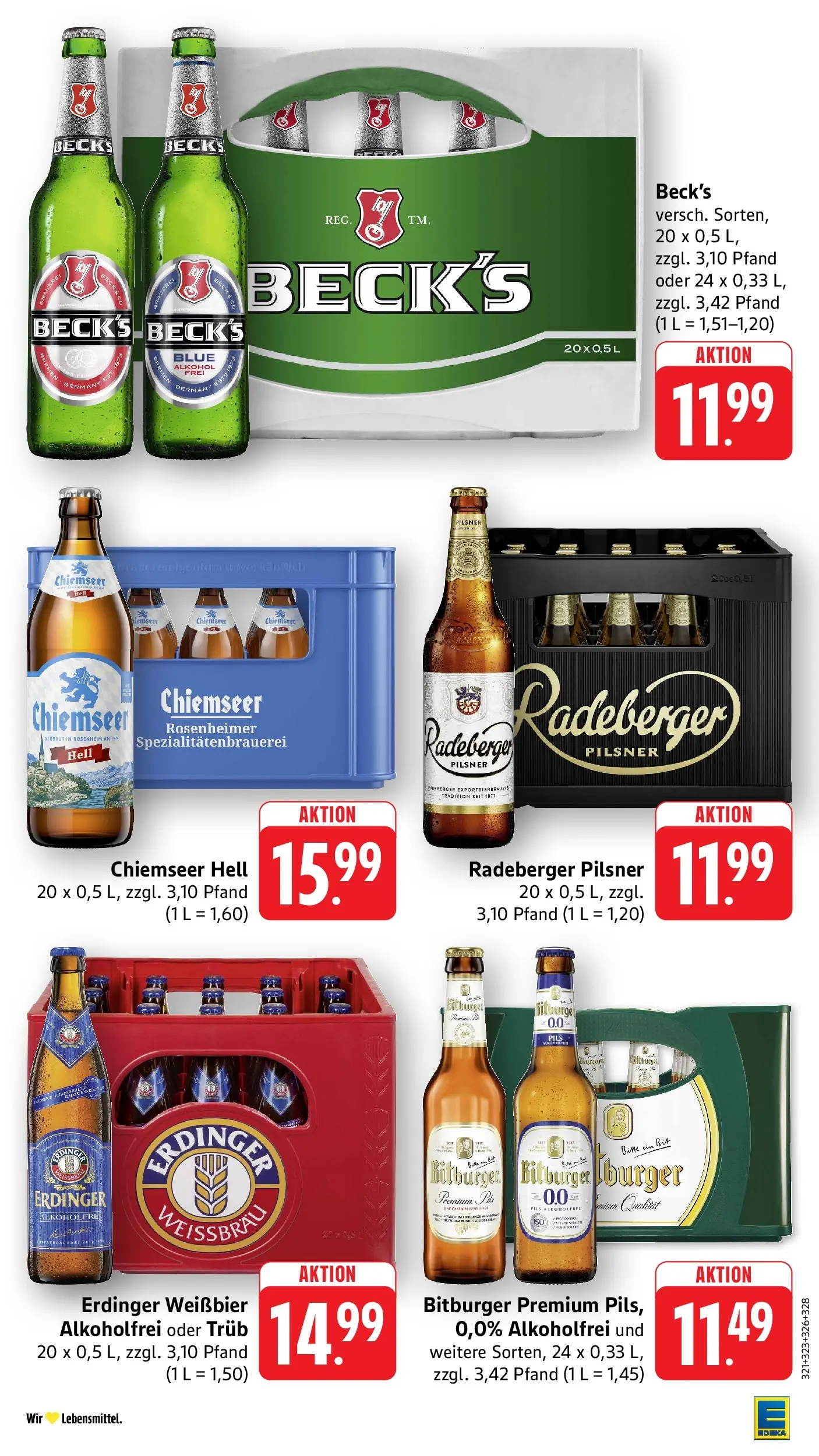 E center Prospekt Groß-Zimmern	 (ab 04.05.2026) zum Blättern | Seite: 45 | Produkte: Bitburger, Erdinger, Weißbier, Radeberger pilsner