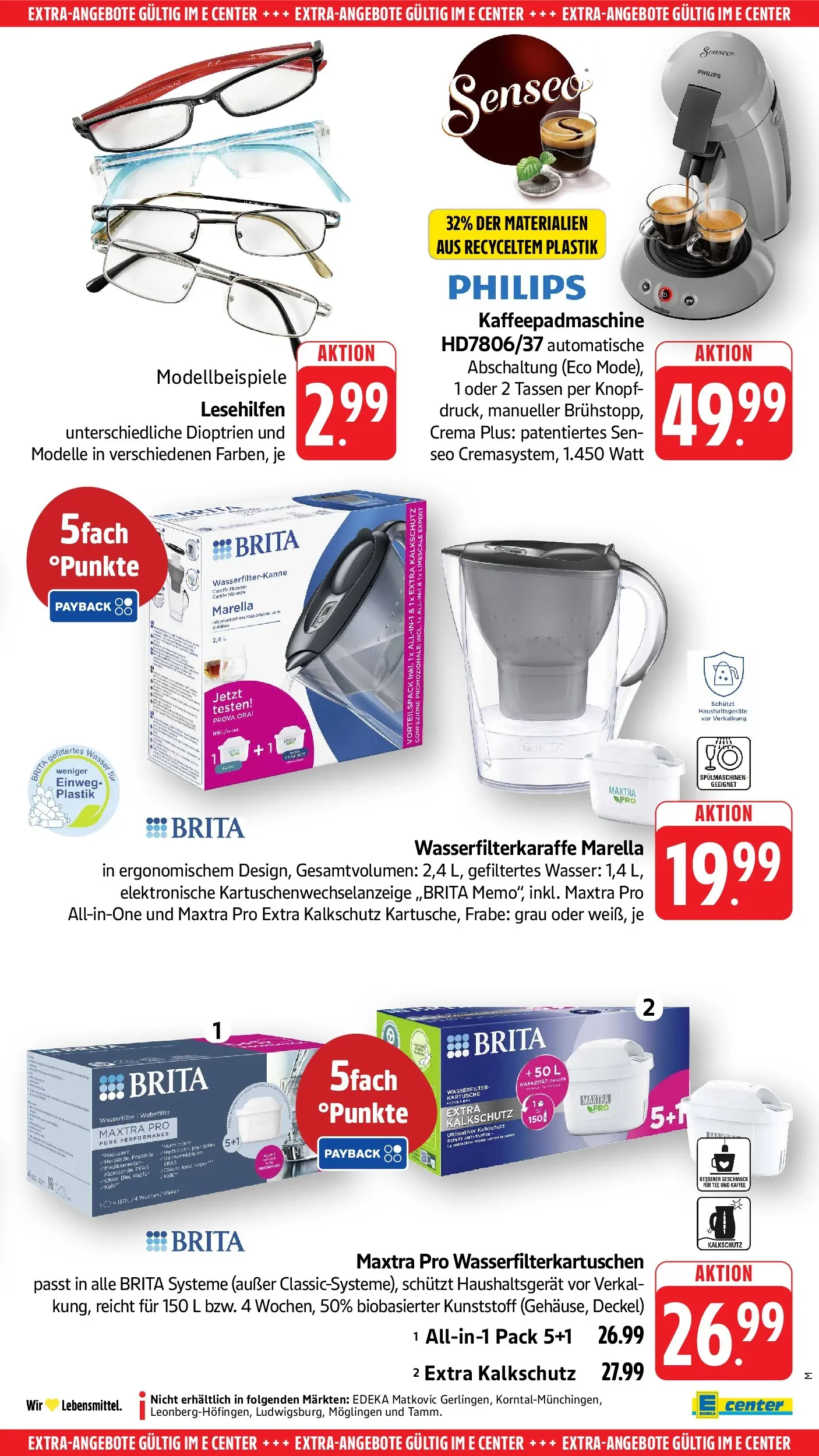 E center Prospekt Ditzingen	 (ab 04.05.2026) zum Blättern | Seite: 67 | Produkte: Philips, Kaffee, Wasser, Tee